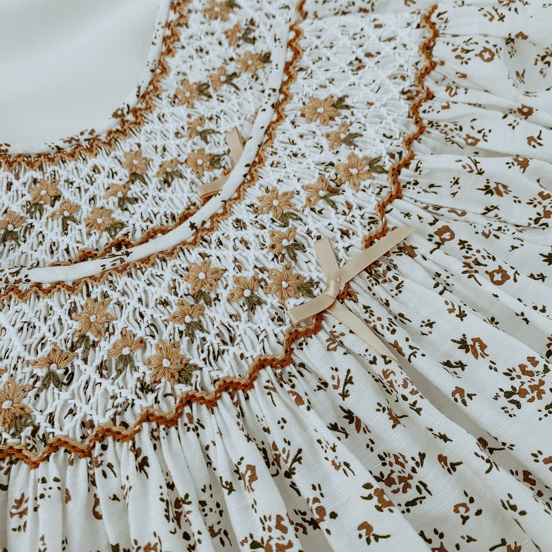 Girls White Floral Dress