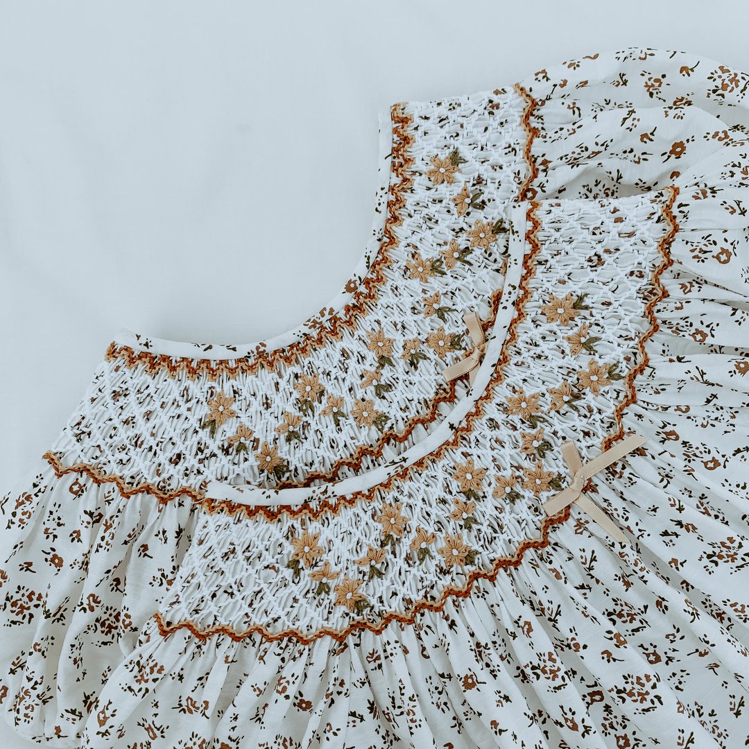 Girls White Floral Dress