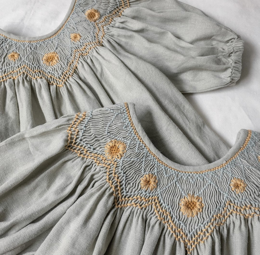 Girls Grey Embroidered Cotton Blouse