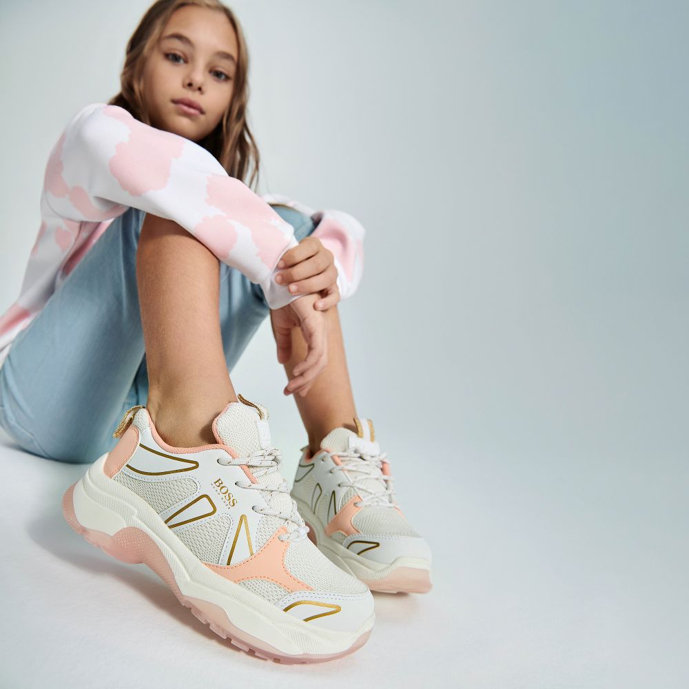 Girls White Logo Shoes