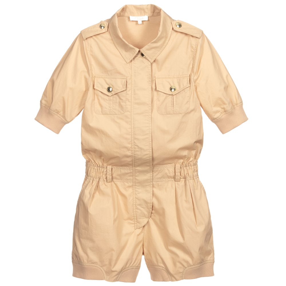 Girls Beige Playsuit