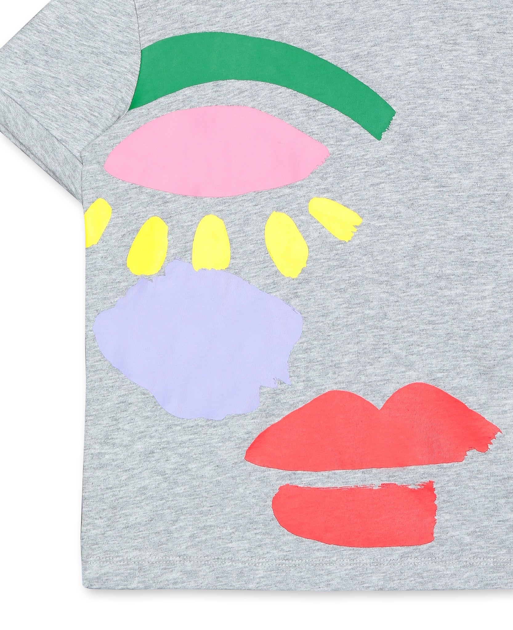 Girls Grey Painted Cotton T-shirt