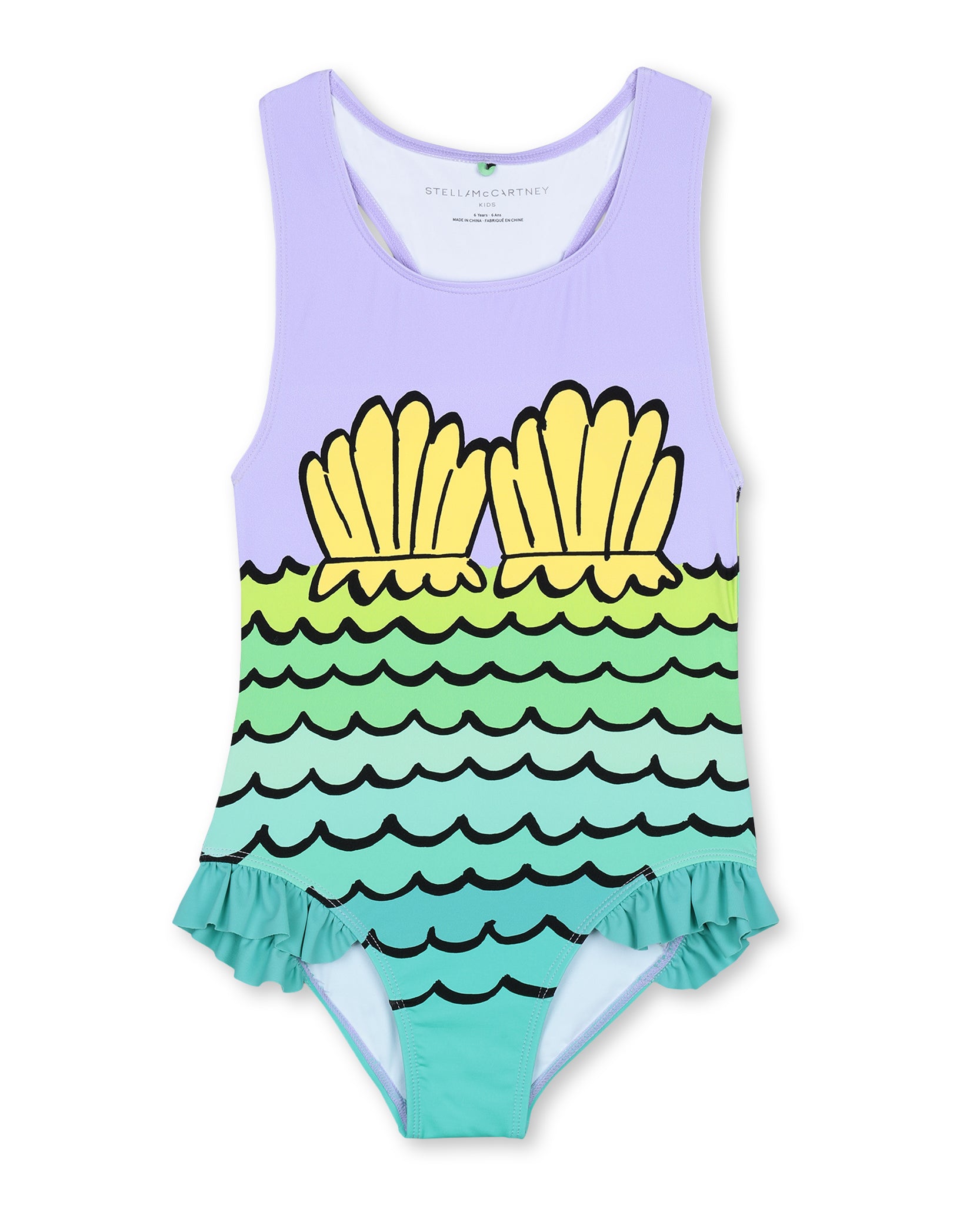 Girls Violet Mermaid Shells Swimsuit