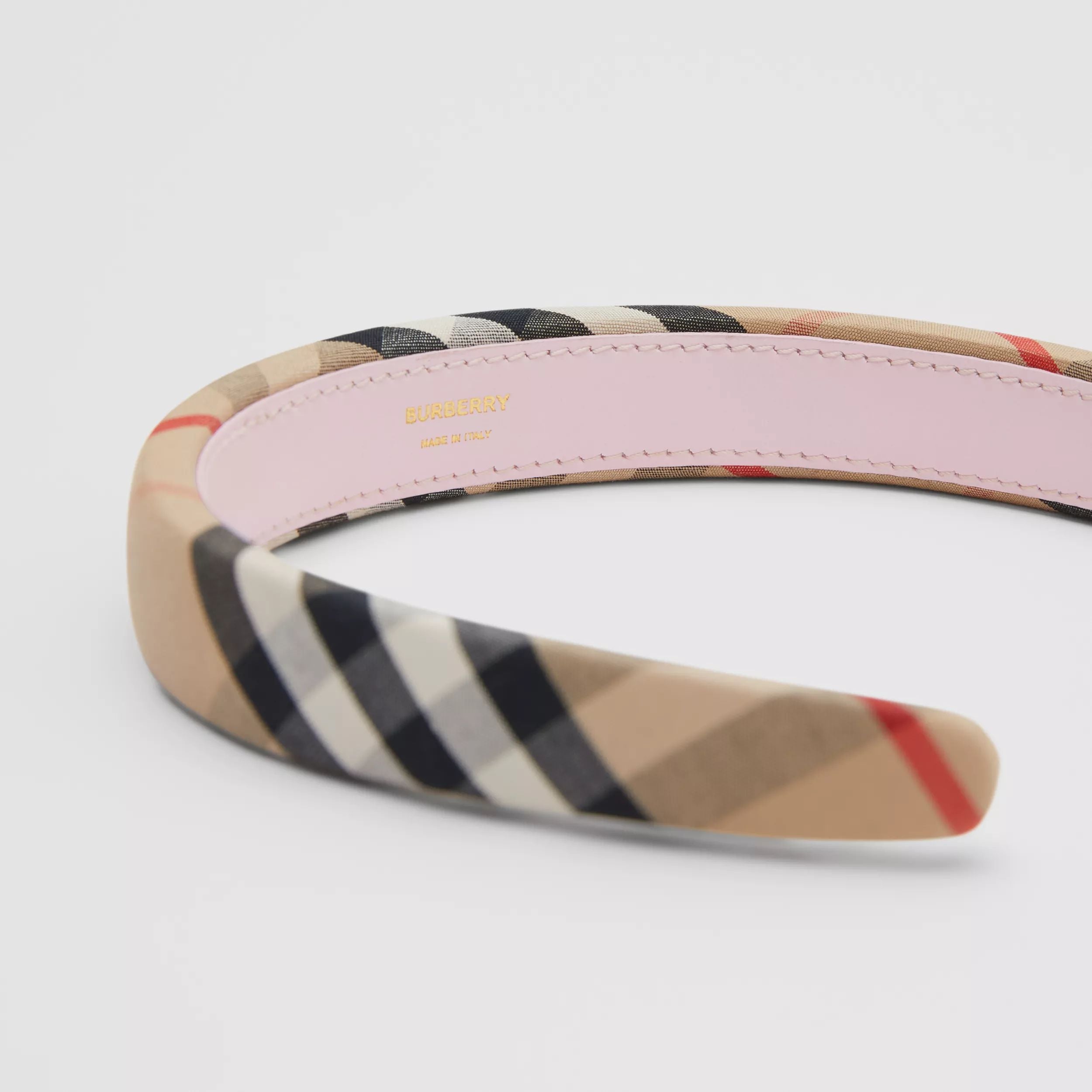Girls Beige Check Headband