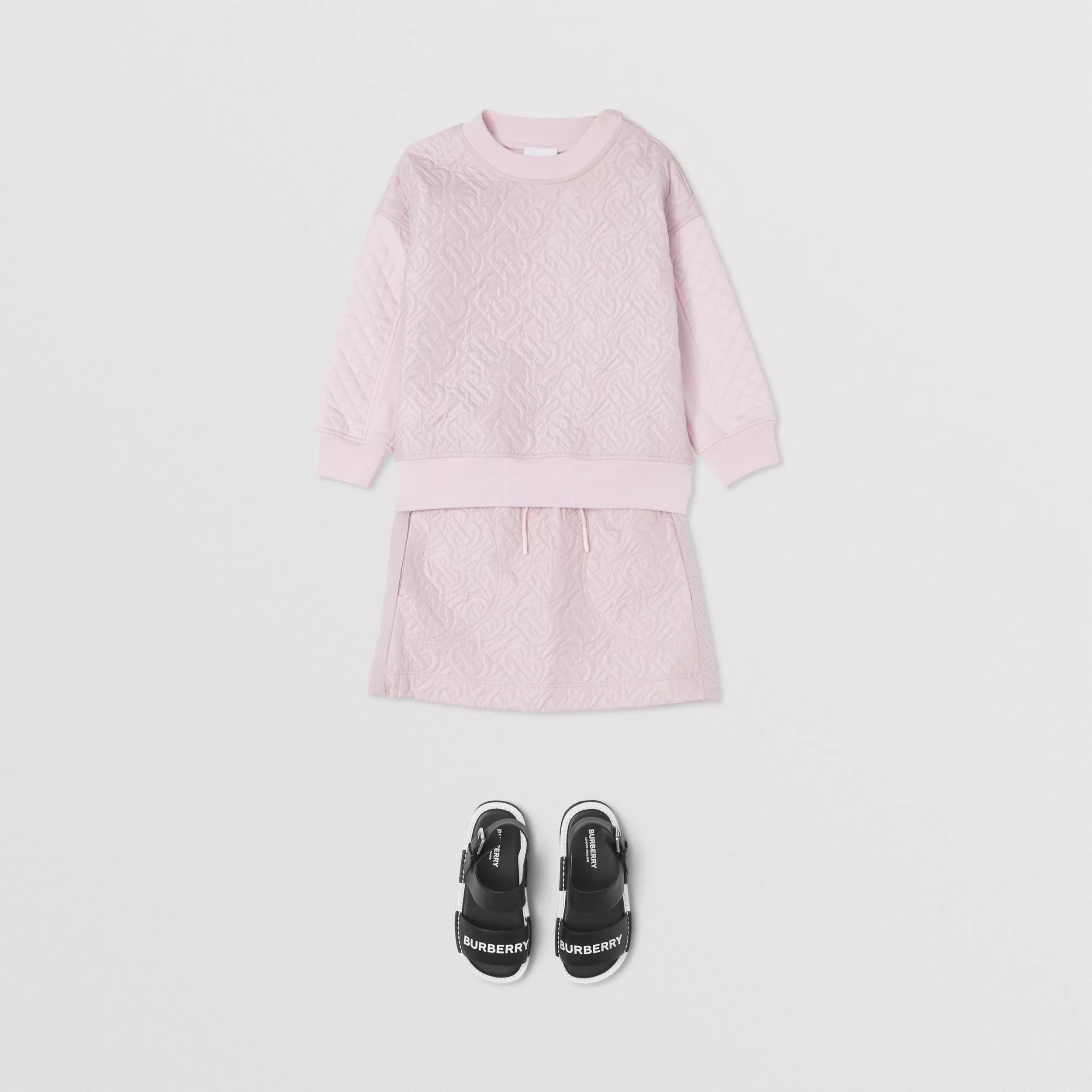 Girls Pink Logo Cotton Sweatshirt