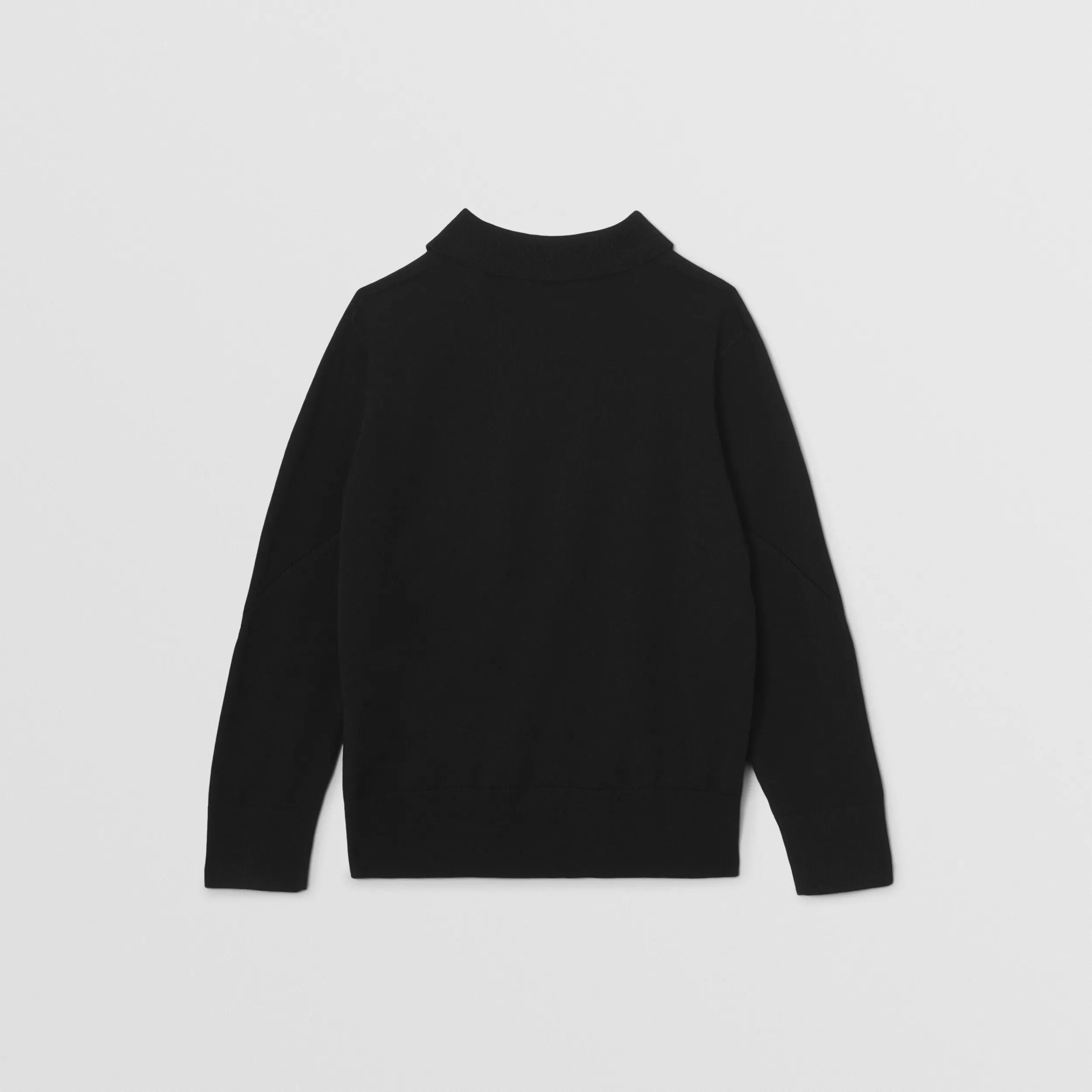 Girls Black Logo Wool Cardigan
