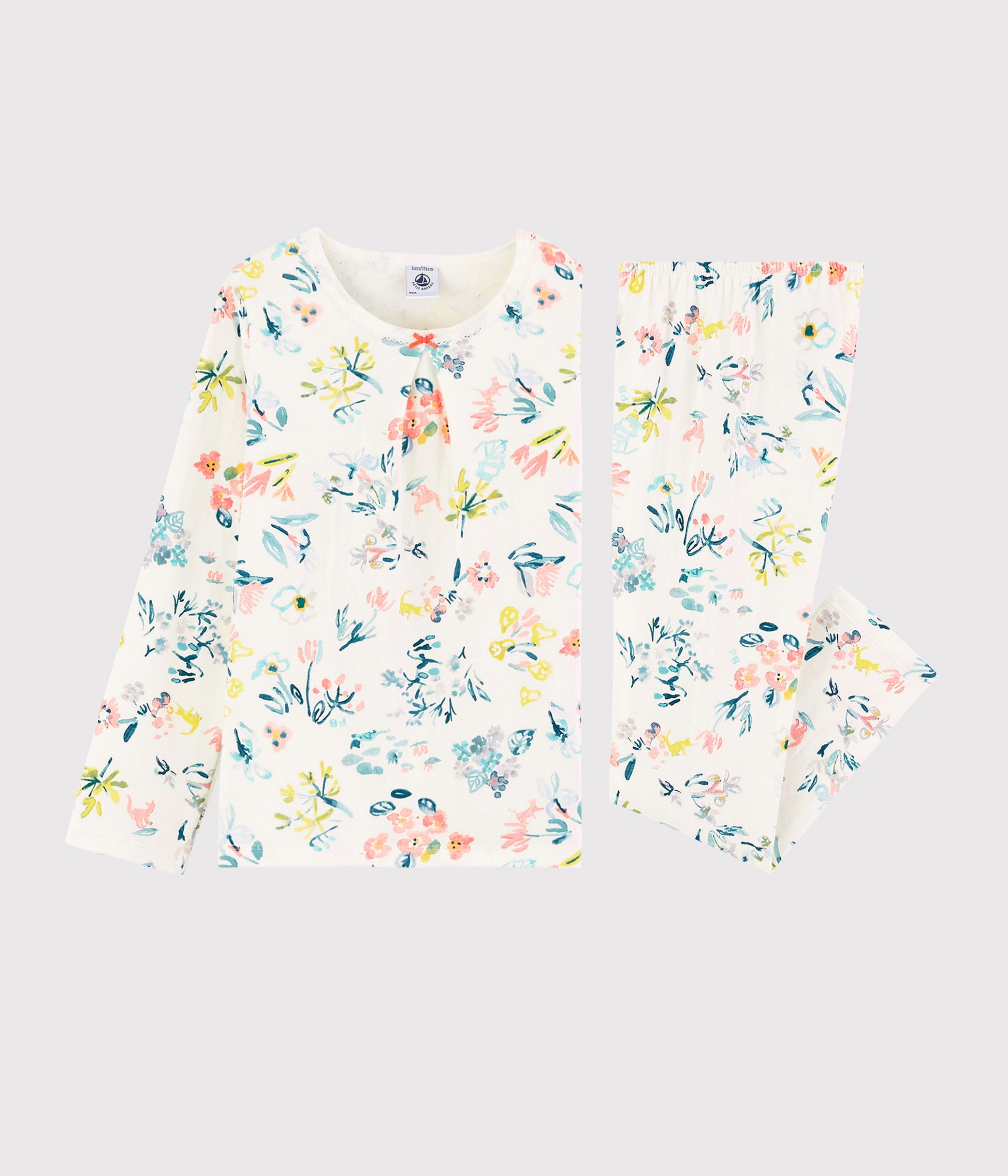 Girls White Printing Cotton Nightwear Set