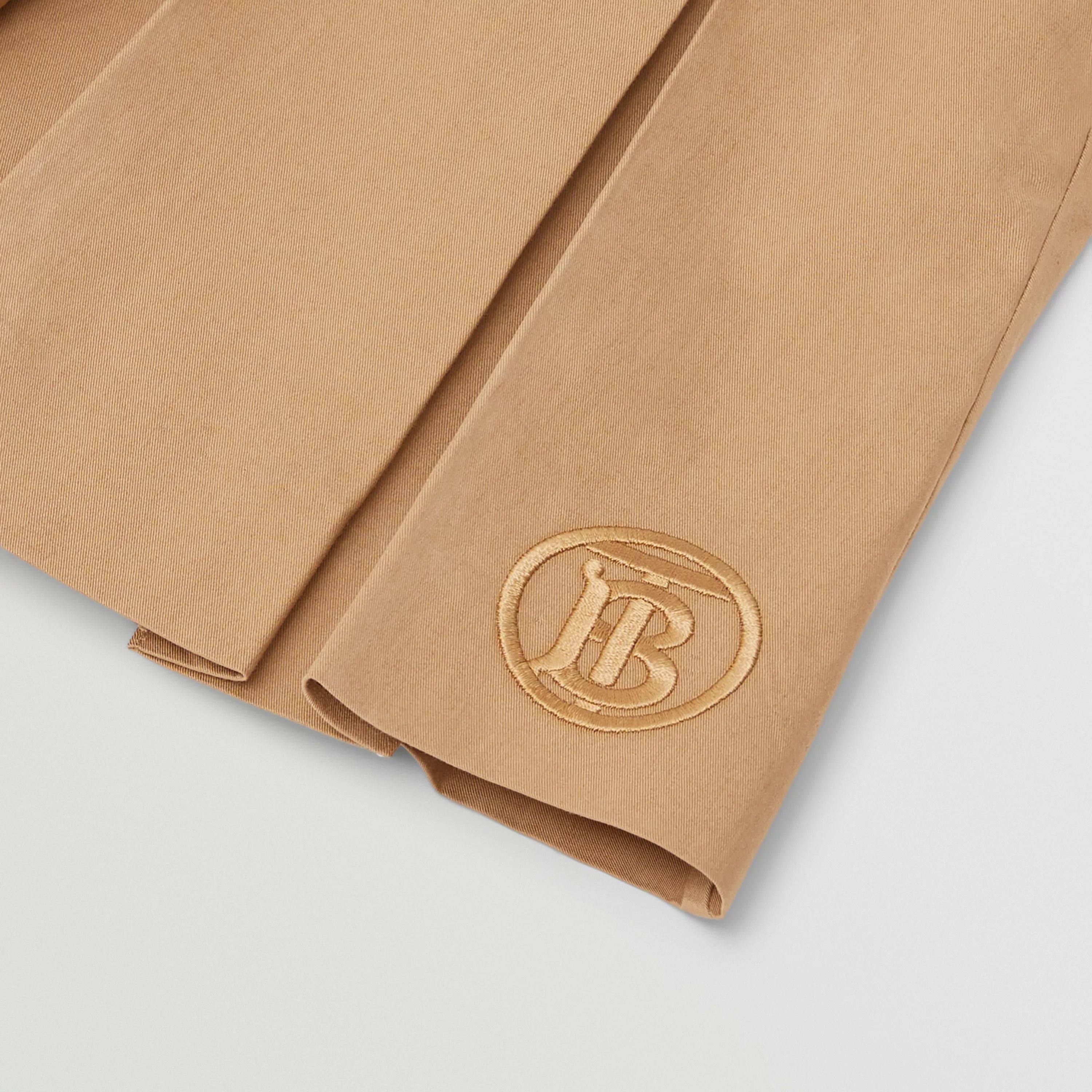 Girls Beige Logo Cotton Skirt
