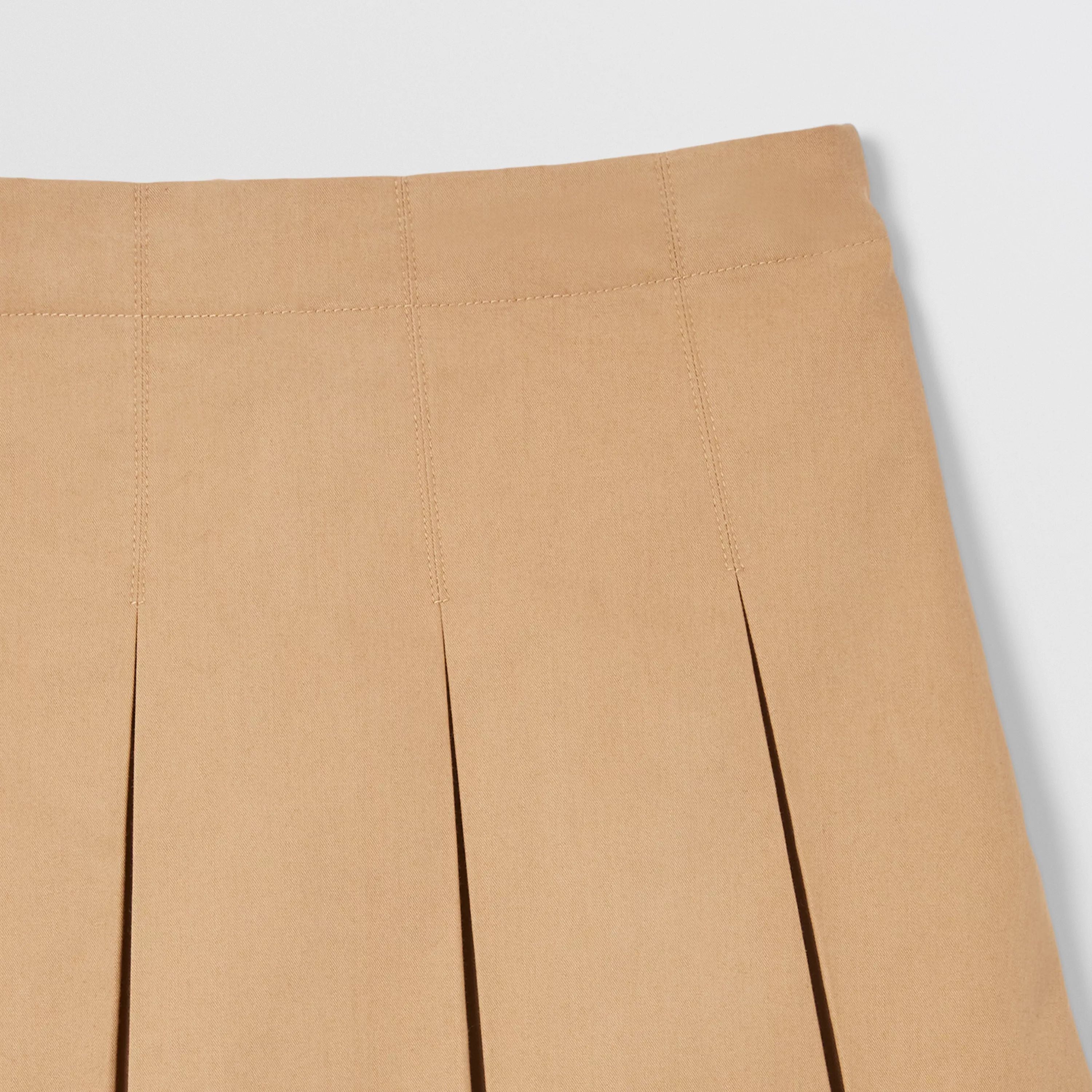 Girls Beige Logo Cotton Skirt