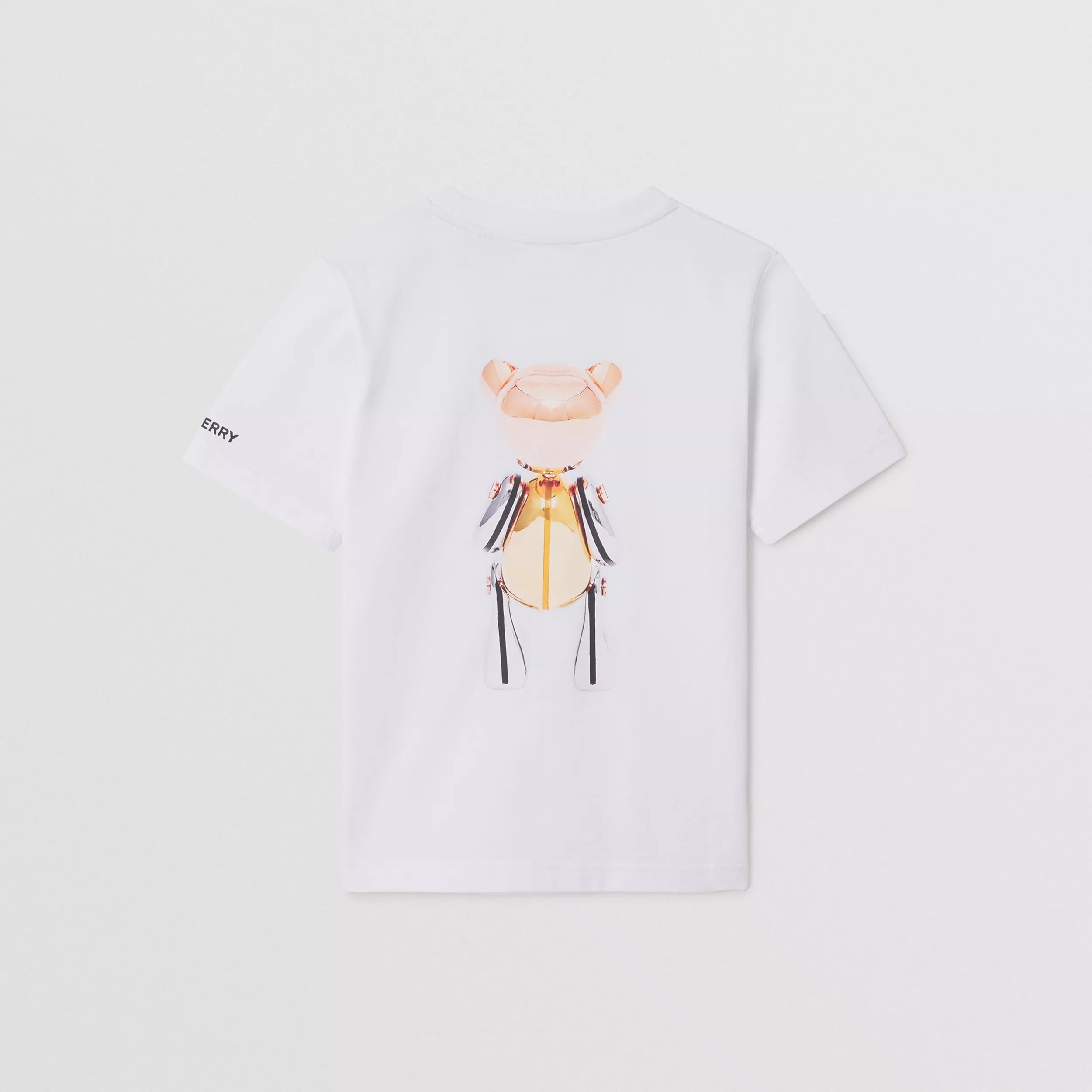 Girls White Printed Cotton T-Shirt