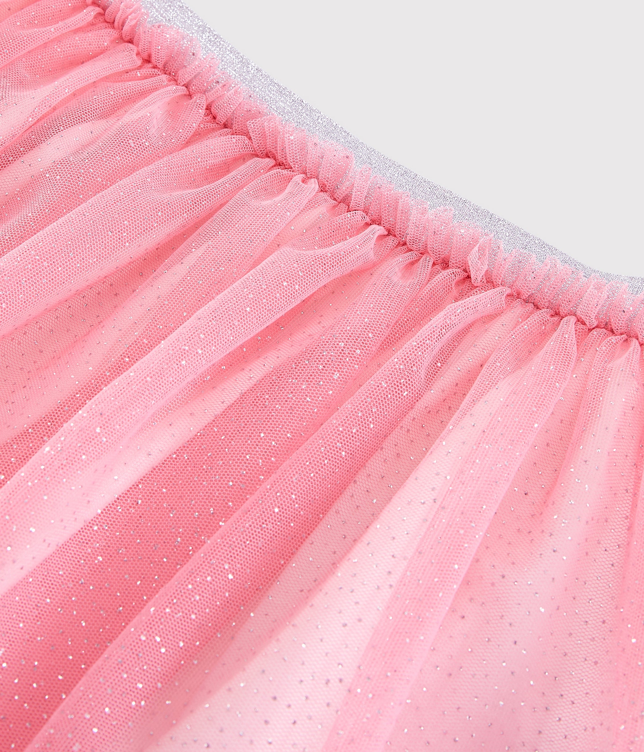 Girls Pink Glitter Tulle Skirt