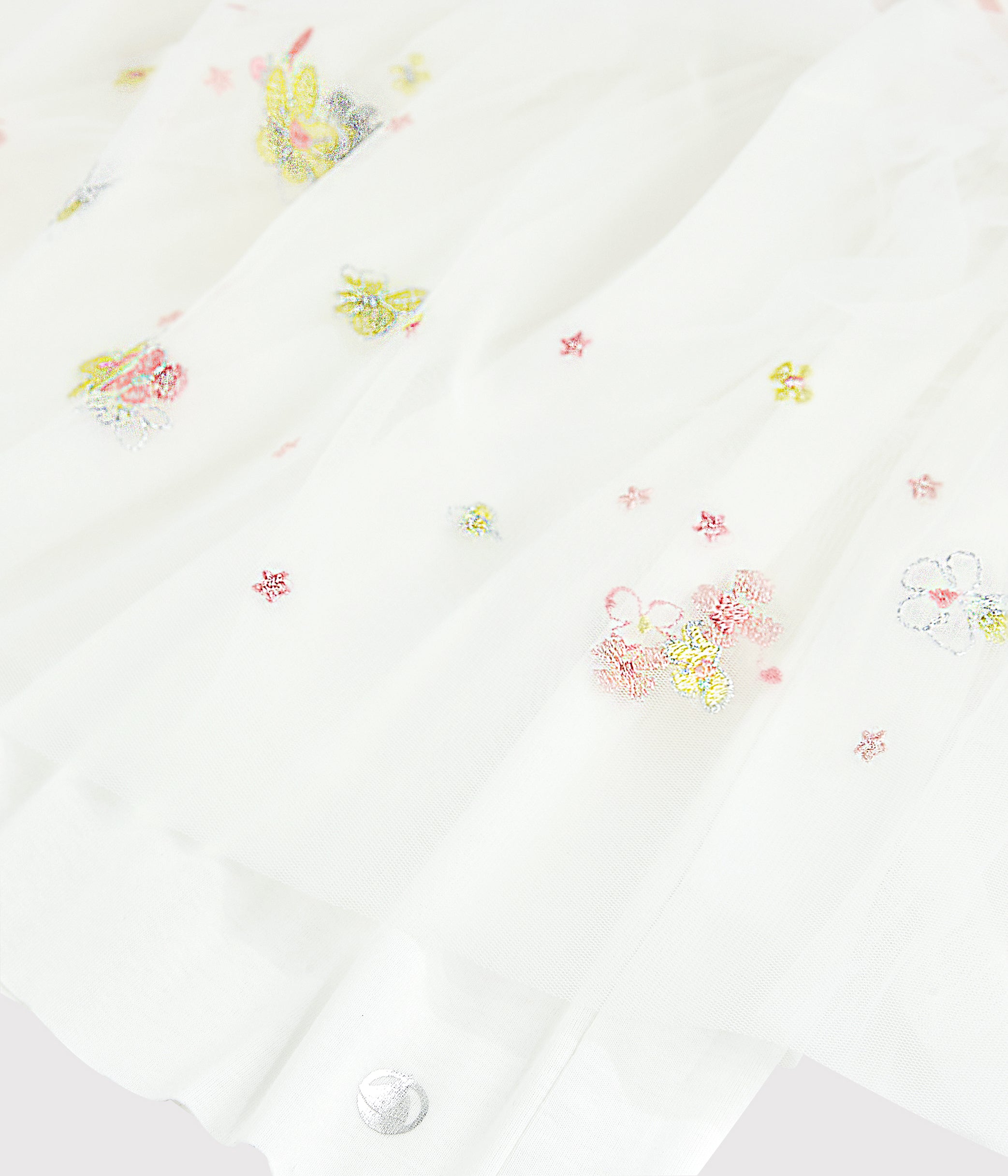 Girls Pink Striped Cotton & Tulle Dress