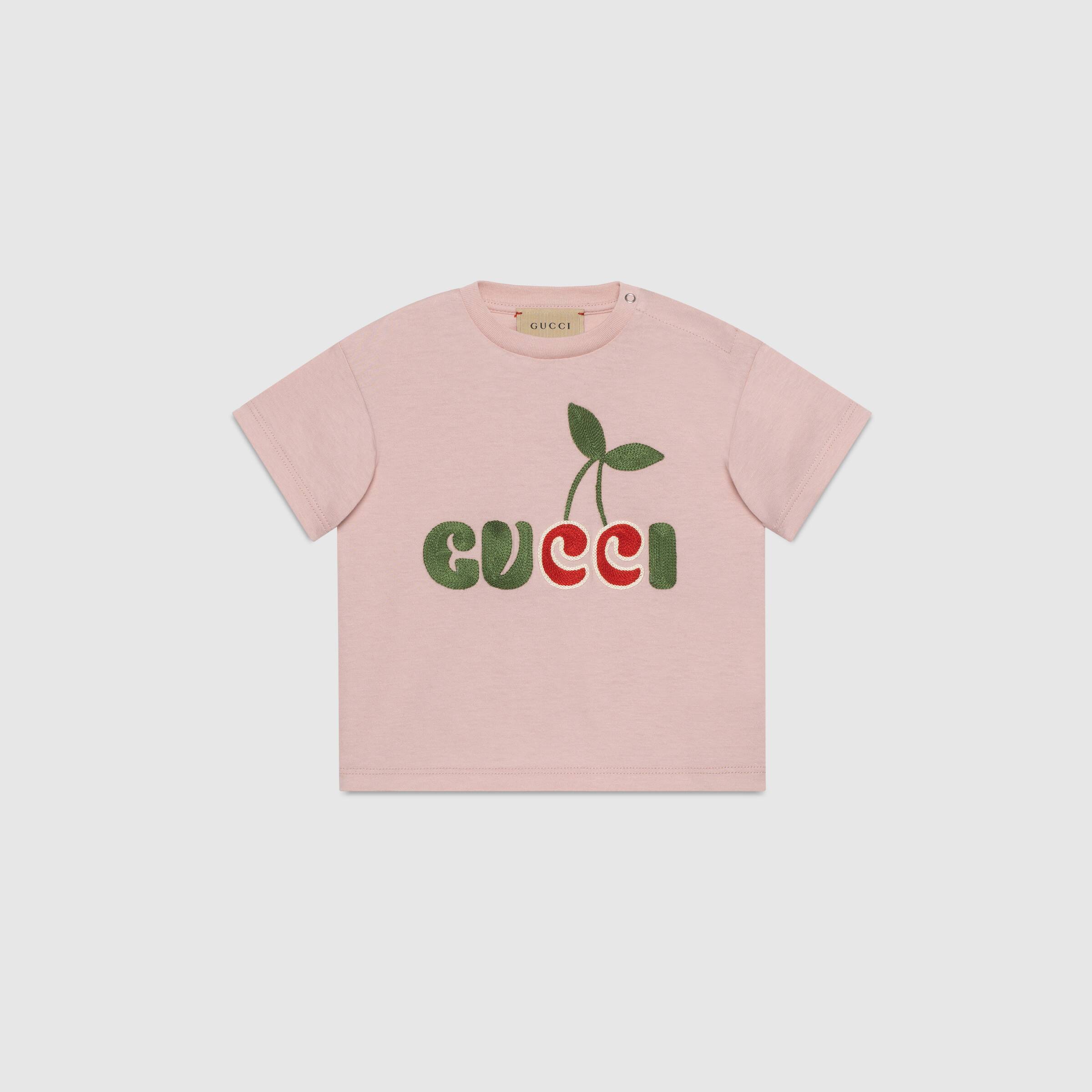 Baby Girls Pink Logo Cotton T-Shirt