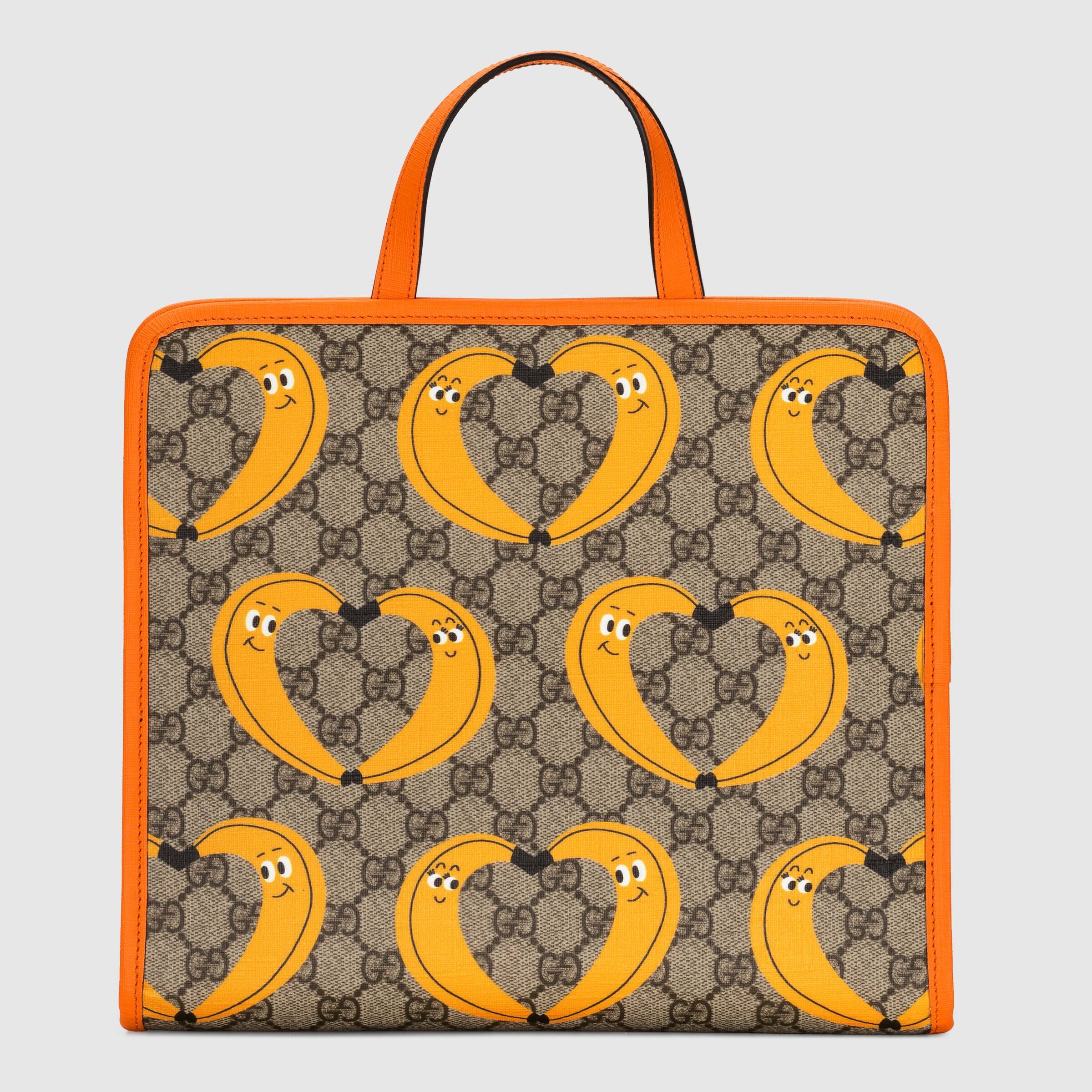 Girls Beige Banana Printed Handbag