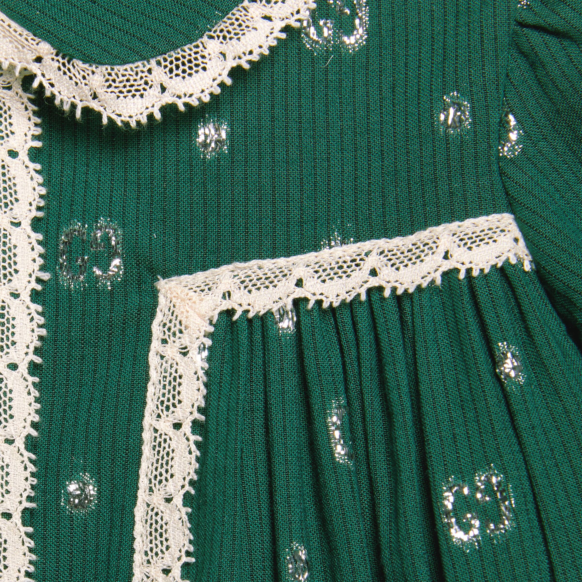 Baby Girls Green GG Logo Dress