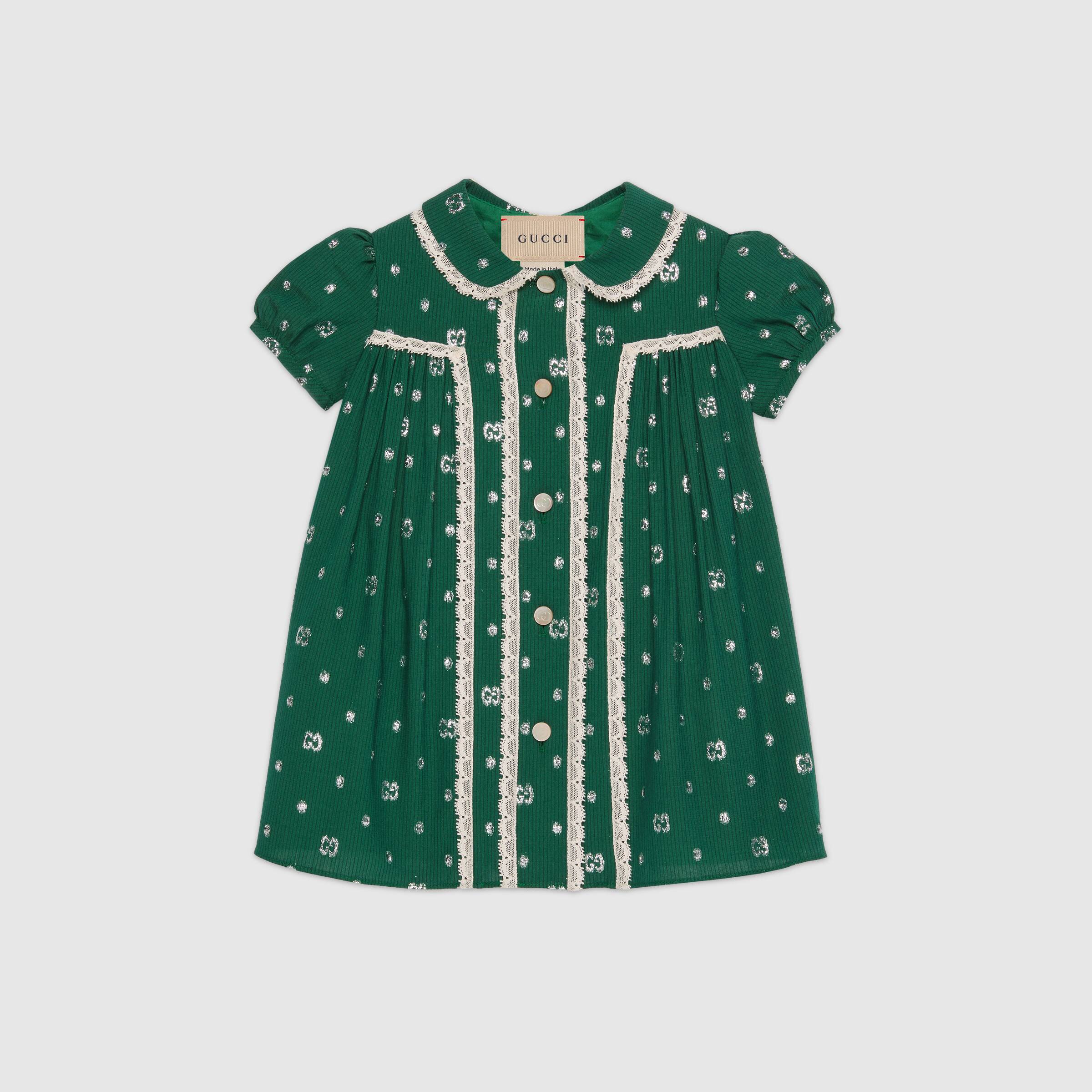 Baby Girls Green GG Logo Dress