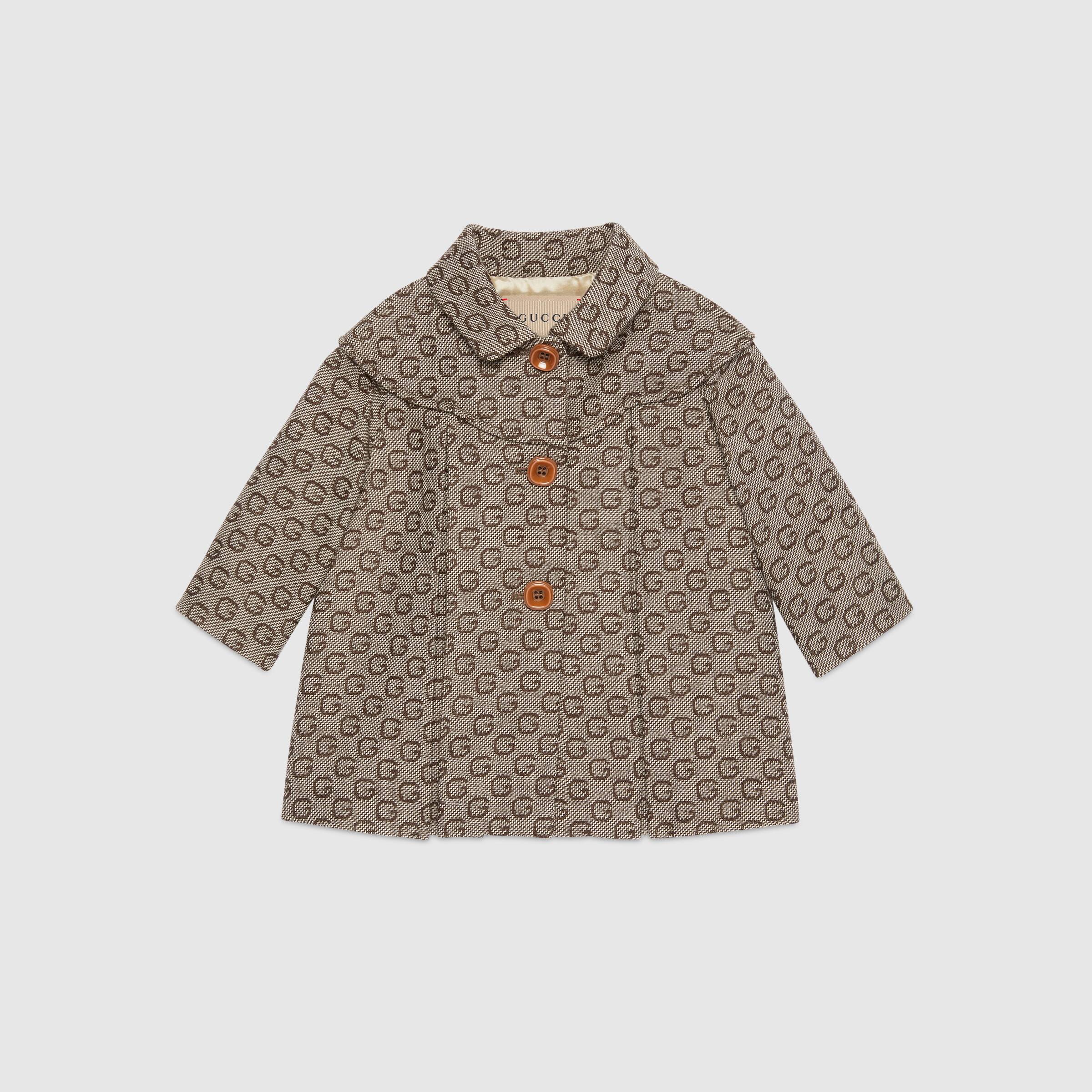Baby Girls Beige GG Logo Wool Coat