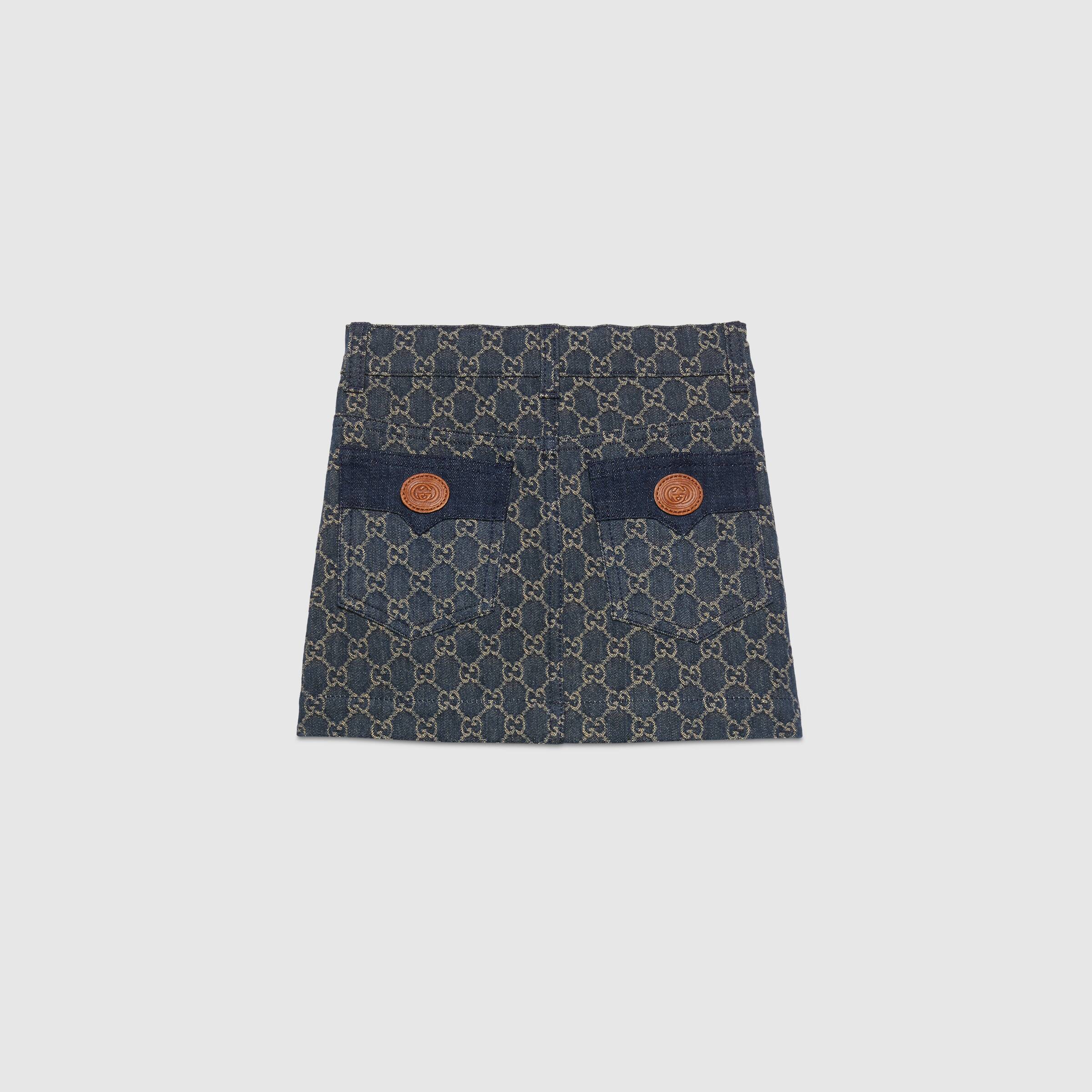 Girls Blue GG Logo Skirt