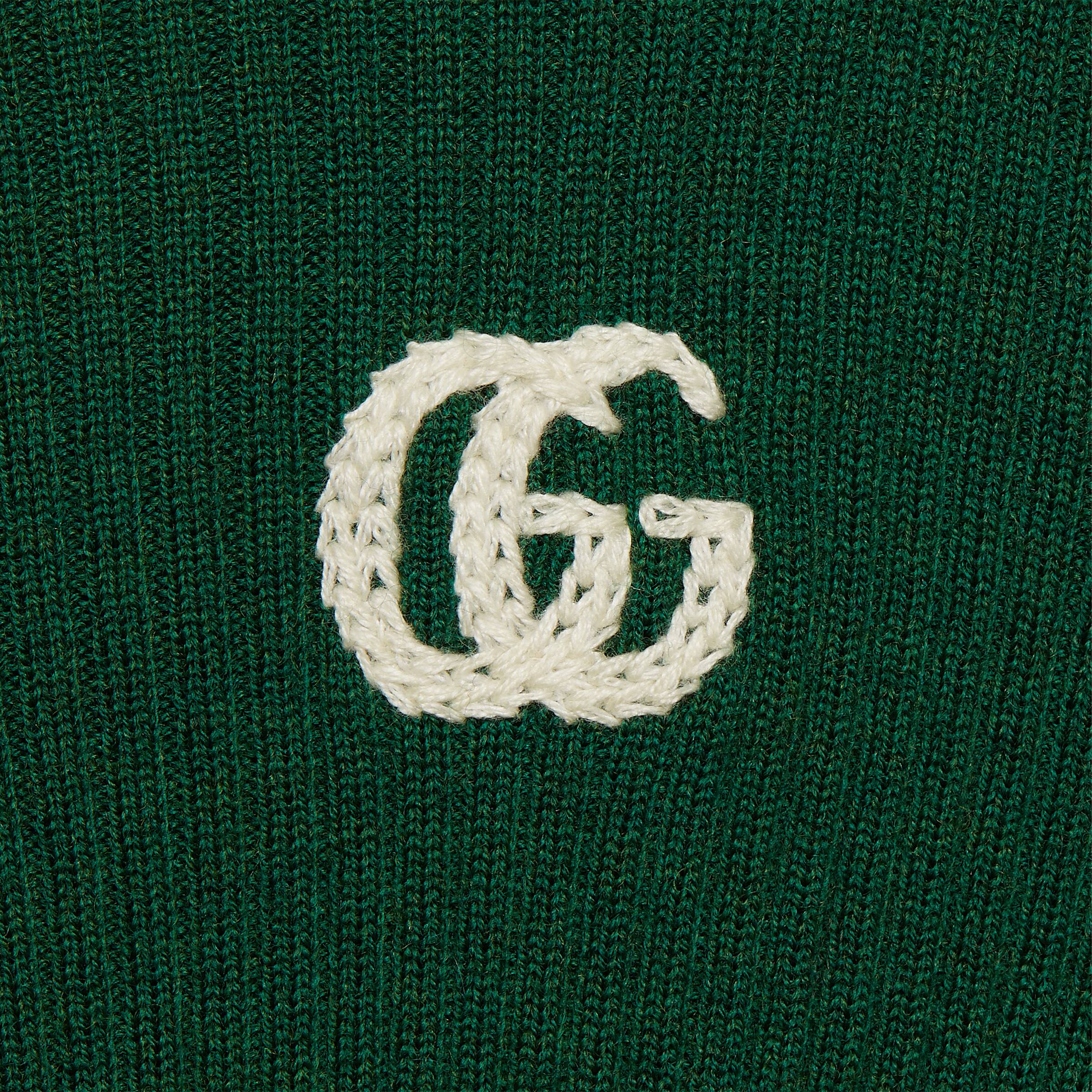 Girls Green GG Logo Wool Sweater