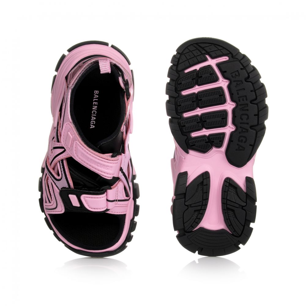 Girls Pink & Black Sandals