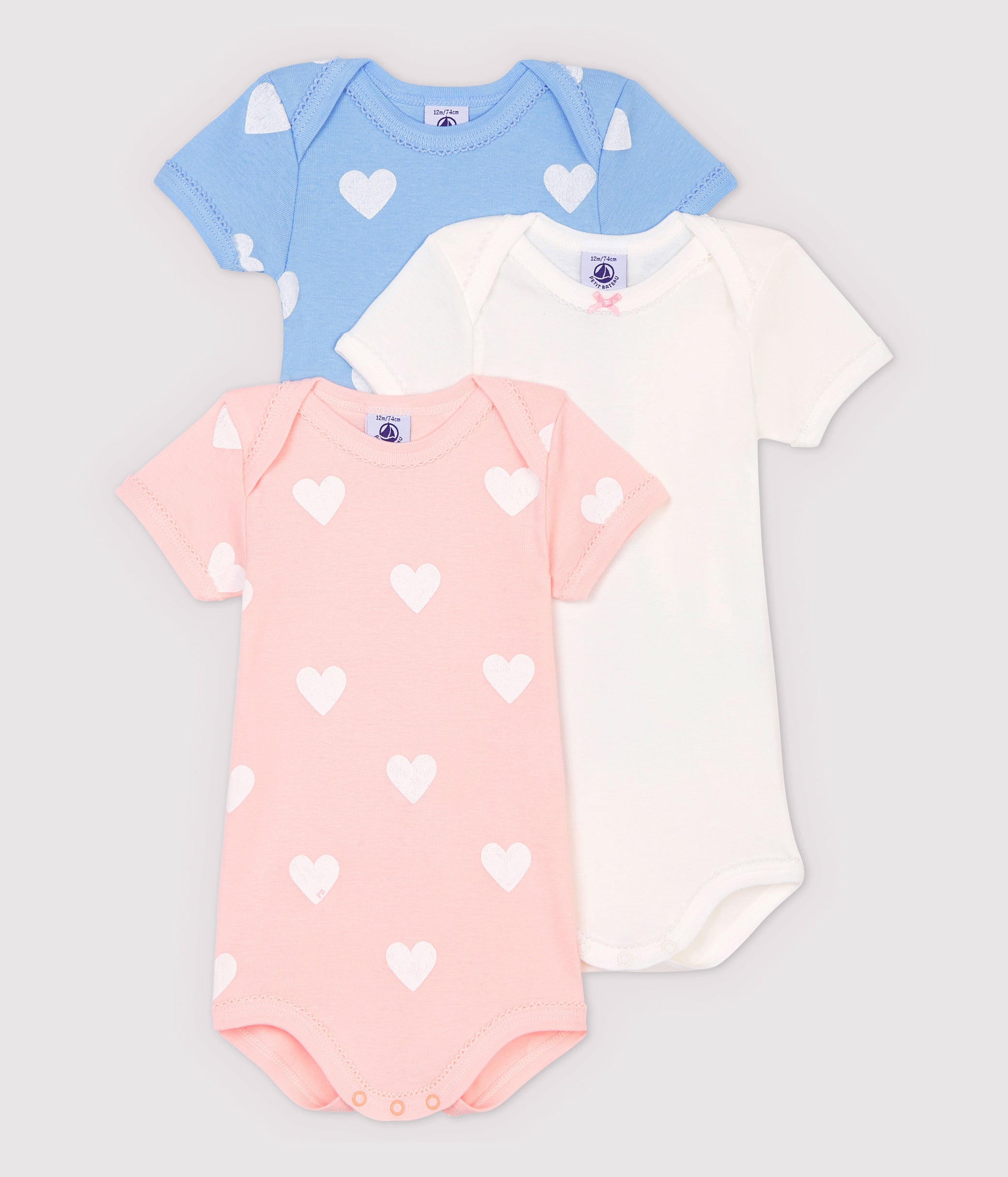 Baby Girls Multicolor Cotton Babysuit Set (3 Pack)