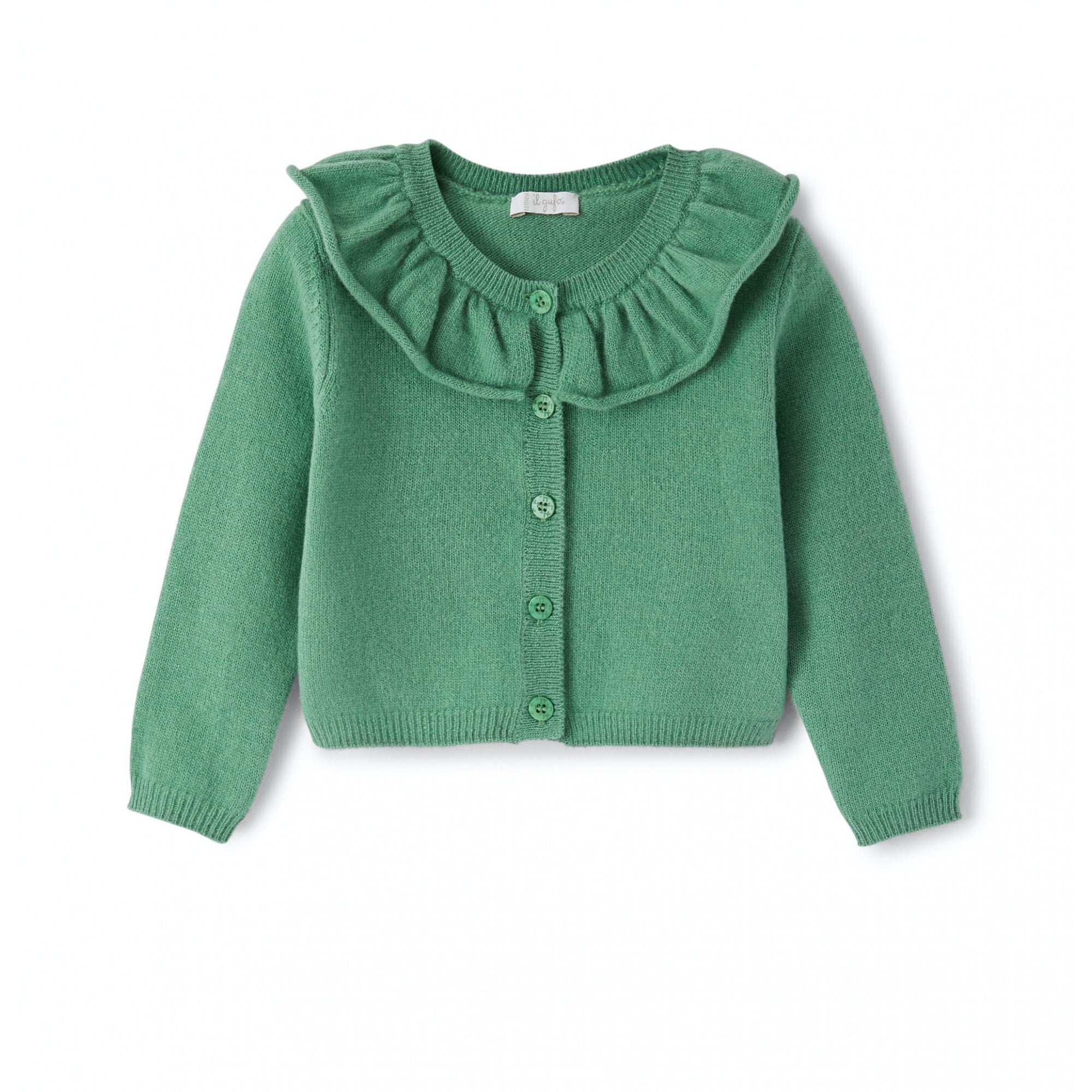 Girls Green Wool Cardigan