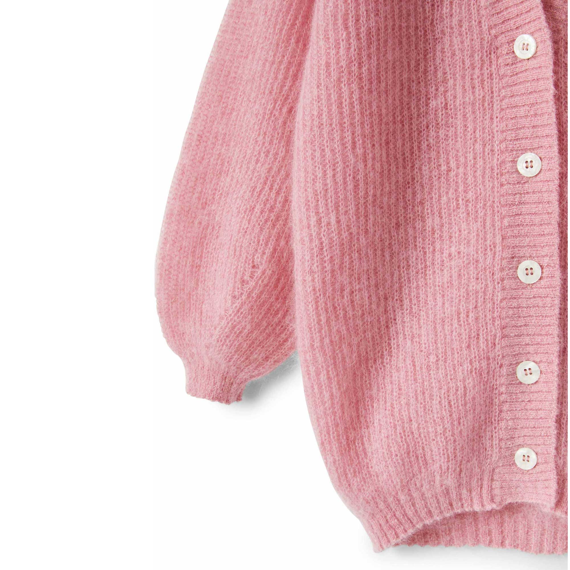 Girls Pink Mohair Cardigan