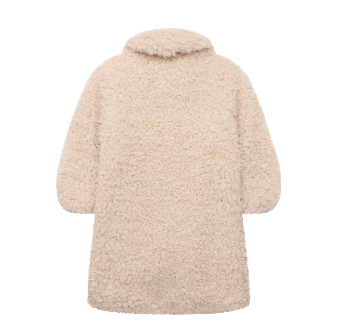 Girls Beige Faux Fur Coat