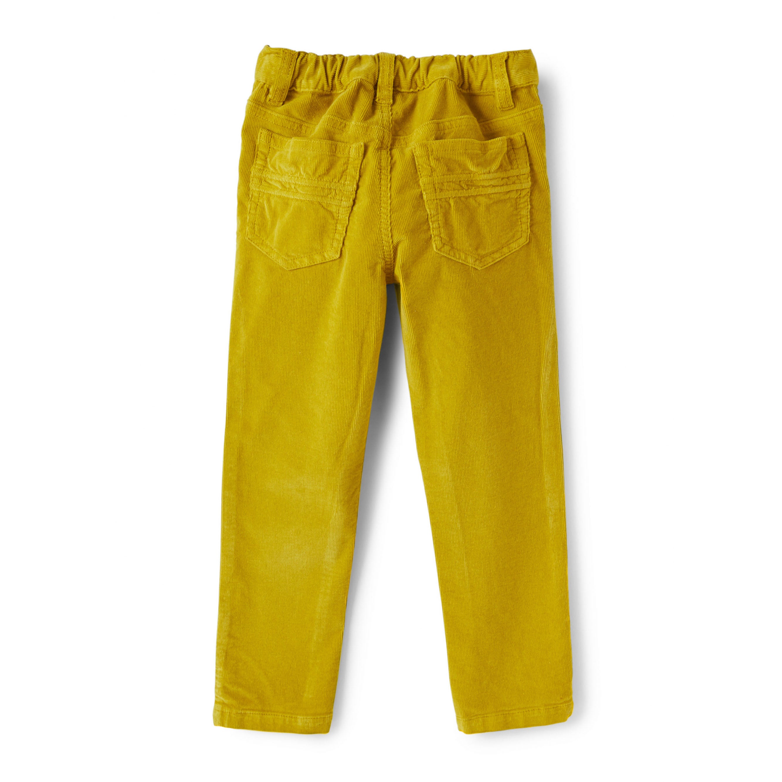 Girls Yellow Cotton Corduroy Trousers
