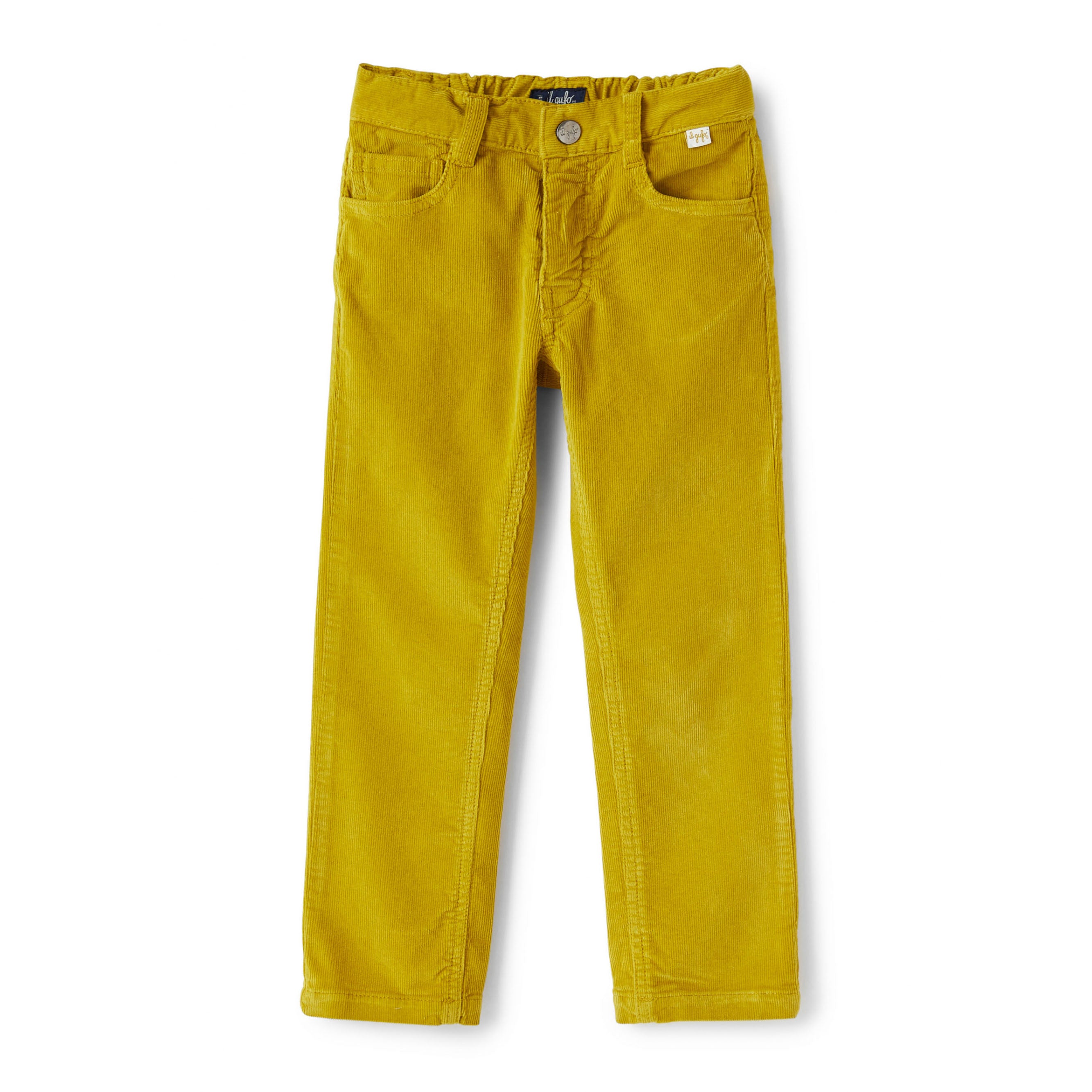 Girls Yellow Cotton Corduroy Trousers