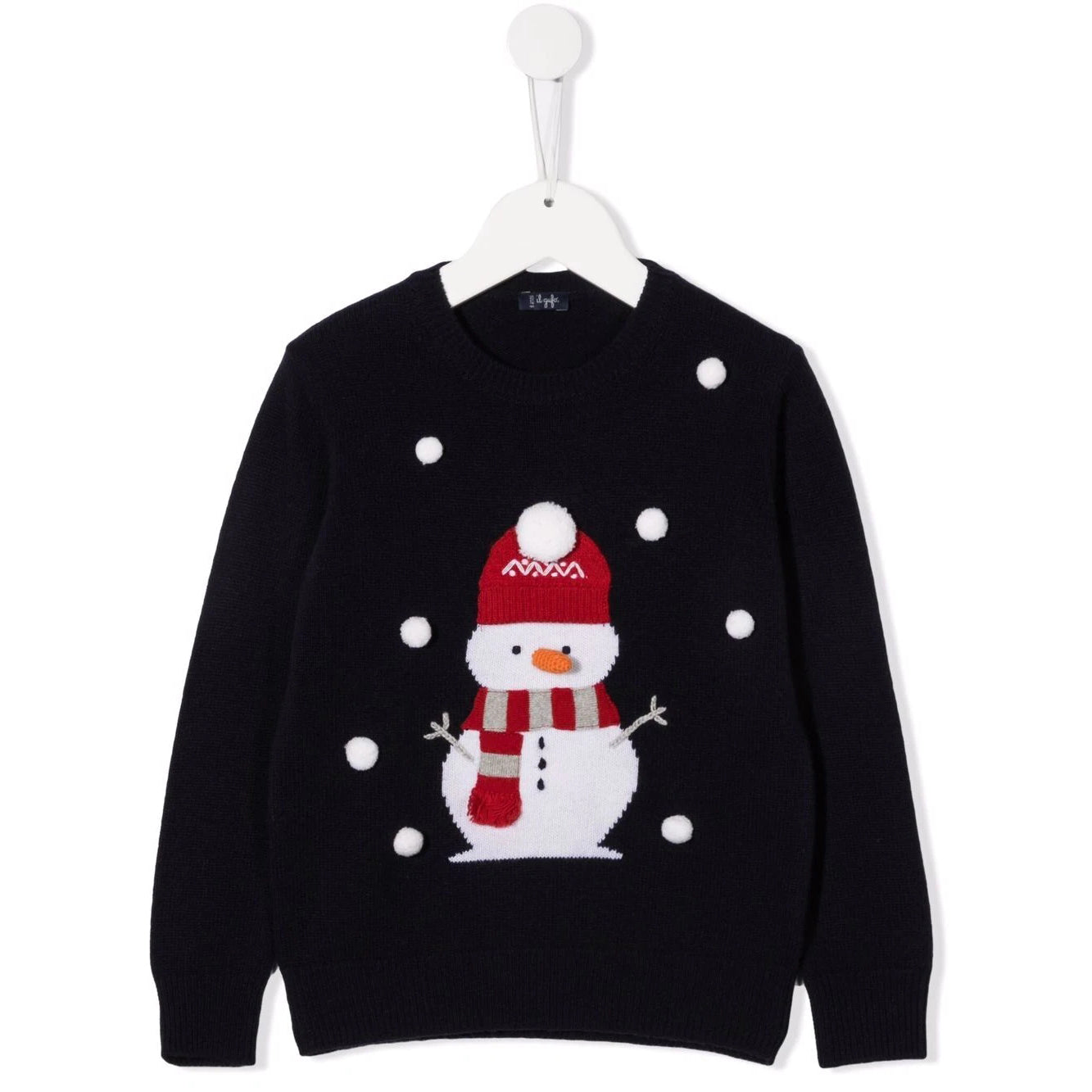 Girls Blue Snowman Wool Sweater