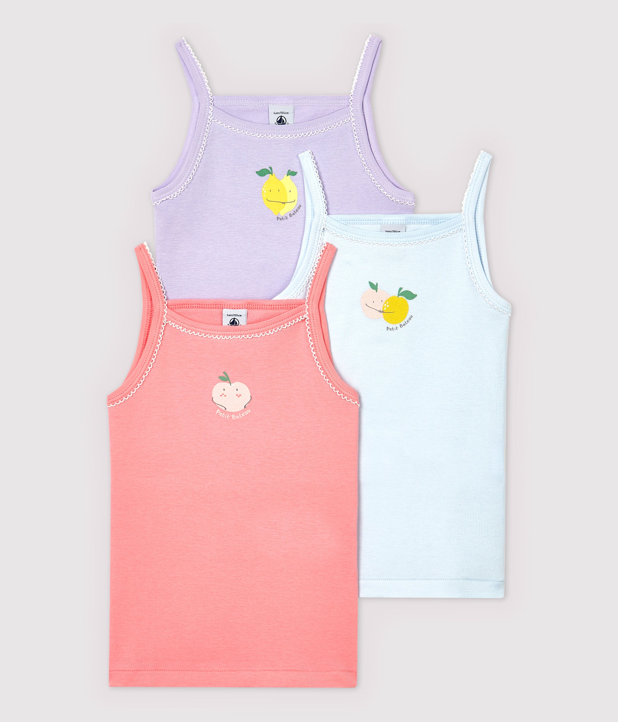 Girls Multicolor Cotton Vest Set