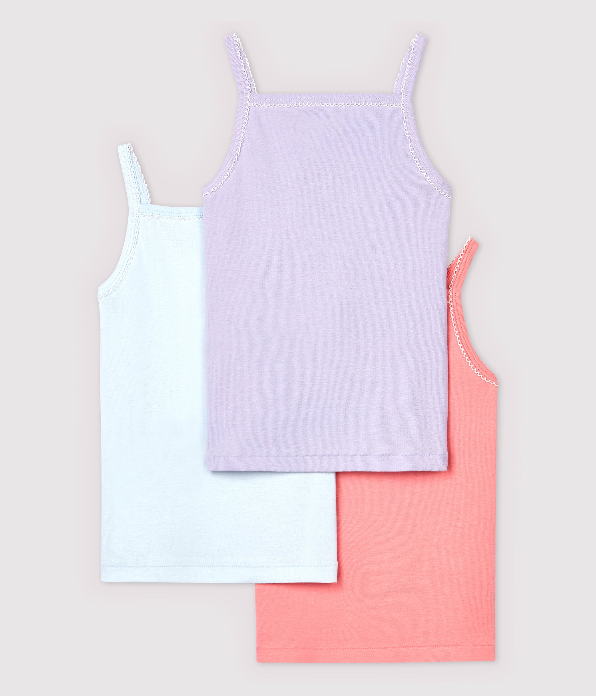 Girls Multicolor Cotton Vest Set