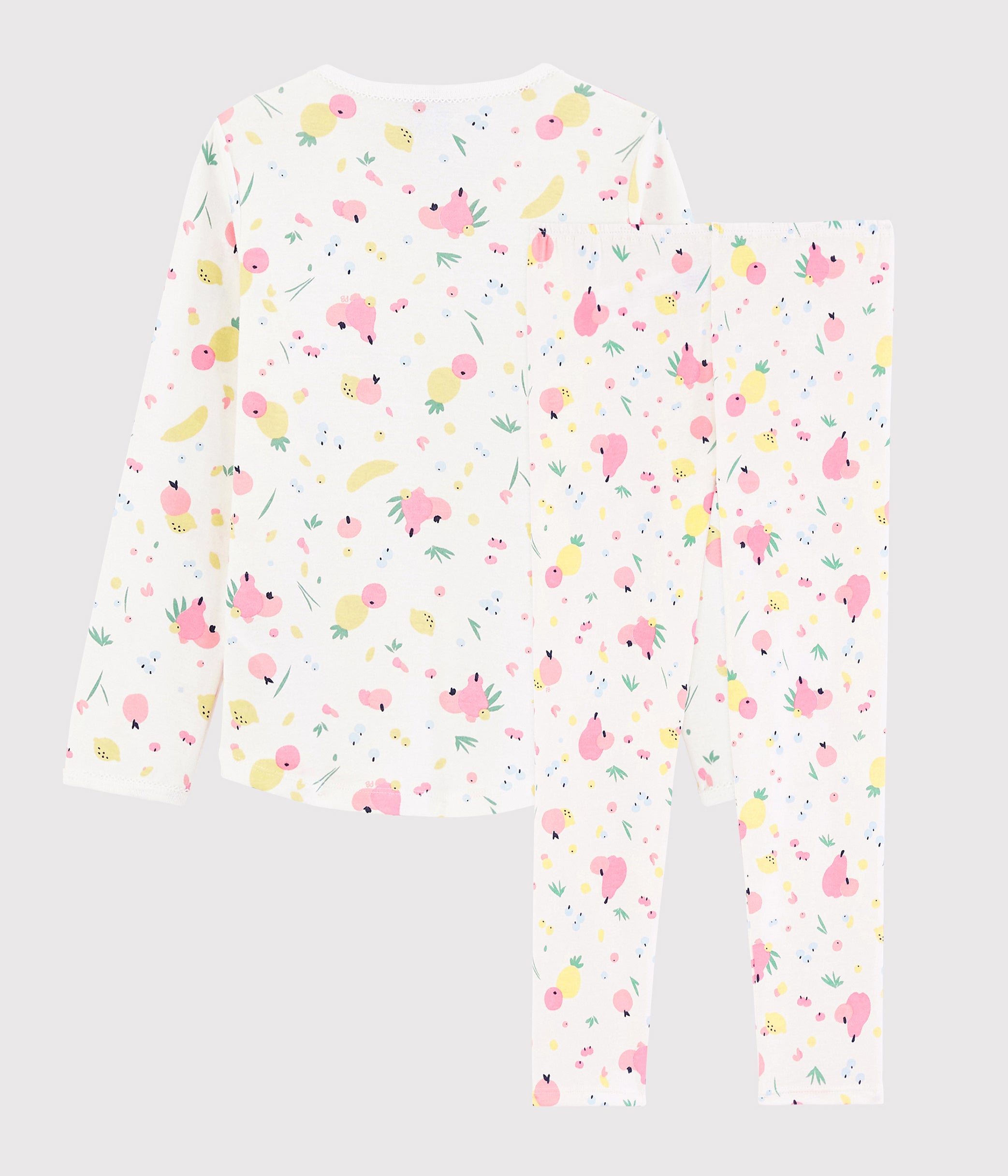 Girls White Flower Cotton Nightwear Set