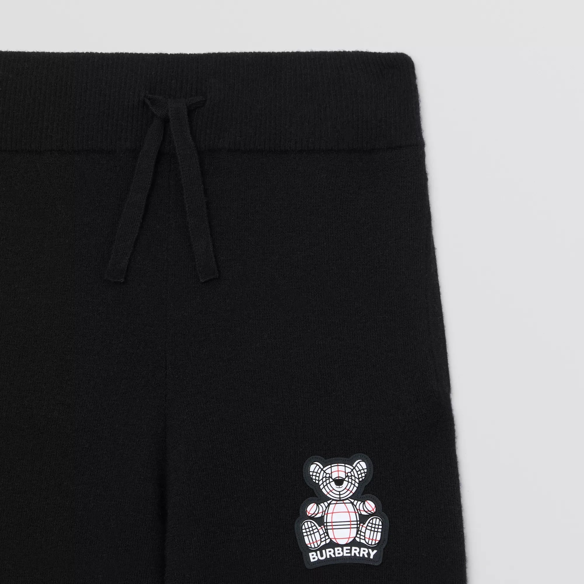 Girls Black Cashmere Knit Trousers