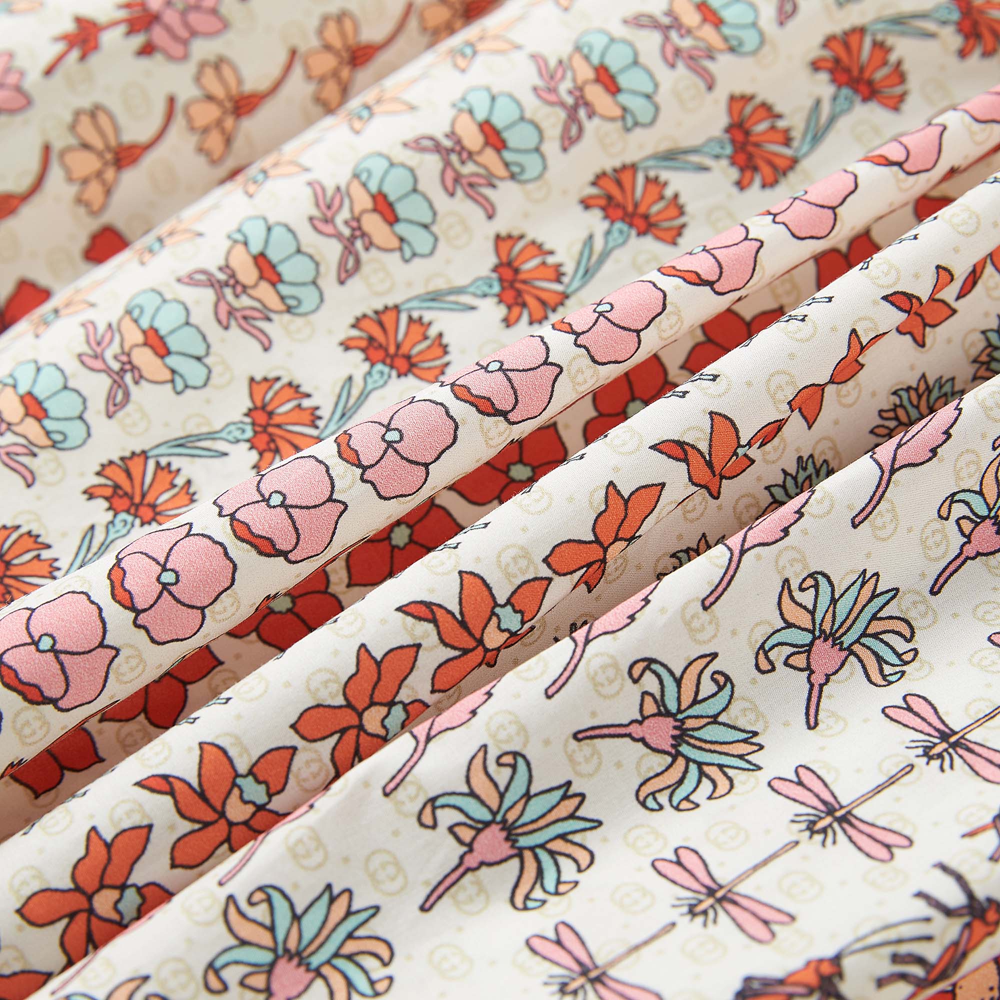 Girls Pink & Red Floral Cotton Dress