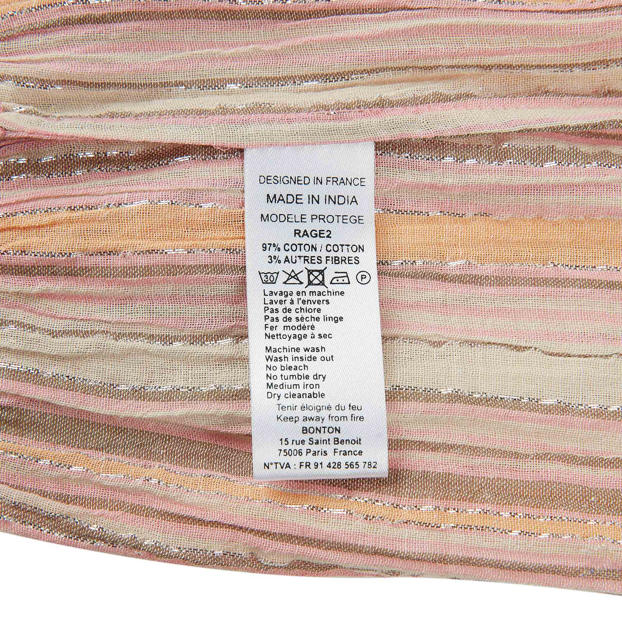 Baby Girls Pink & Brown Stripe Cotton Trousers
