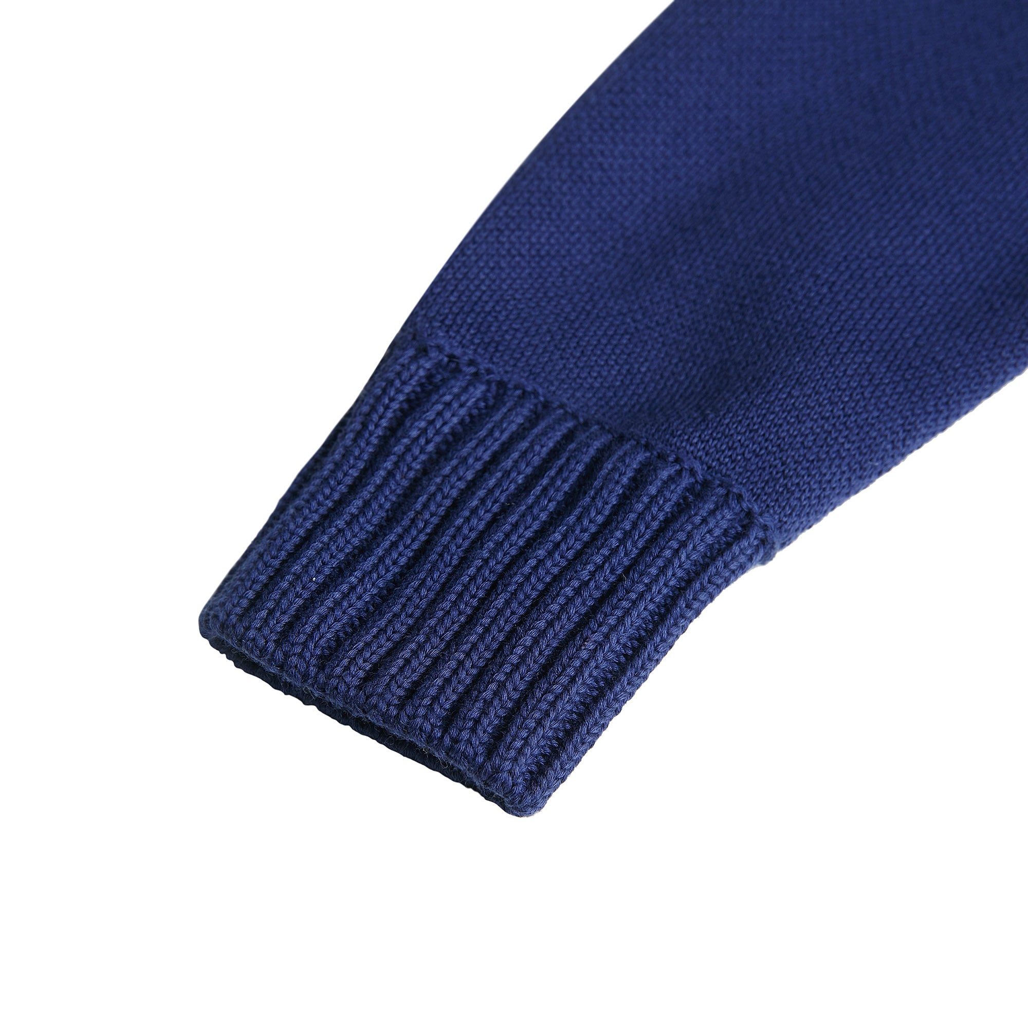 Girls Blue Knit Zip-Up Cardigan