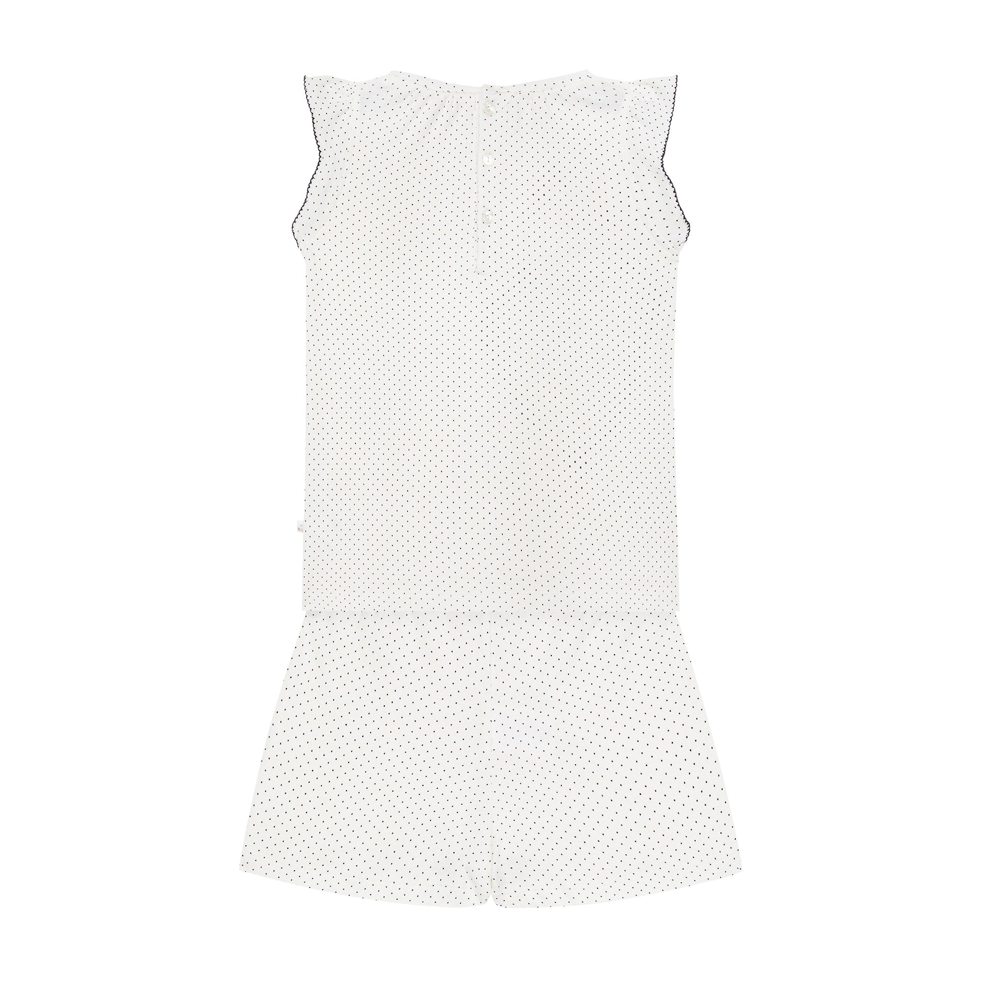 Girls White Dots Cotton Nightwear Set