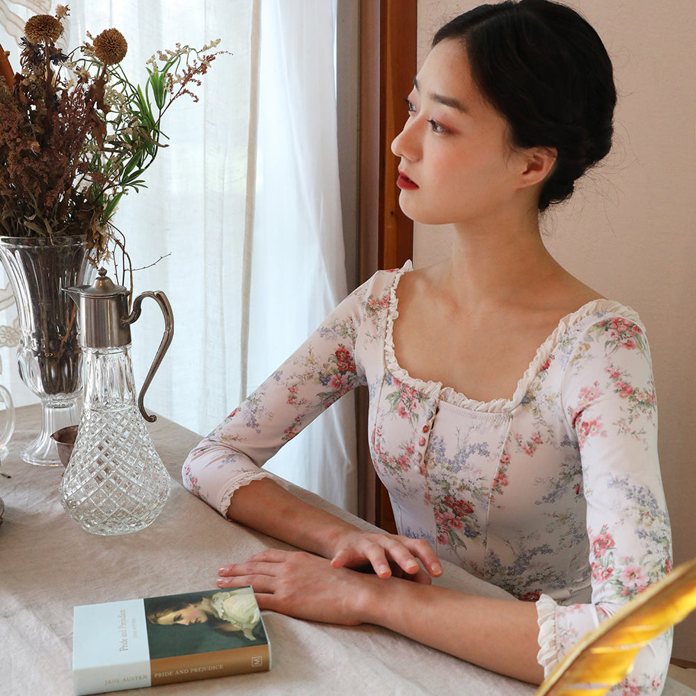 Girls White Floral Ballet Onesies