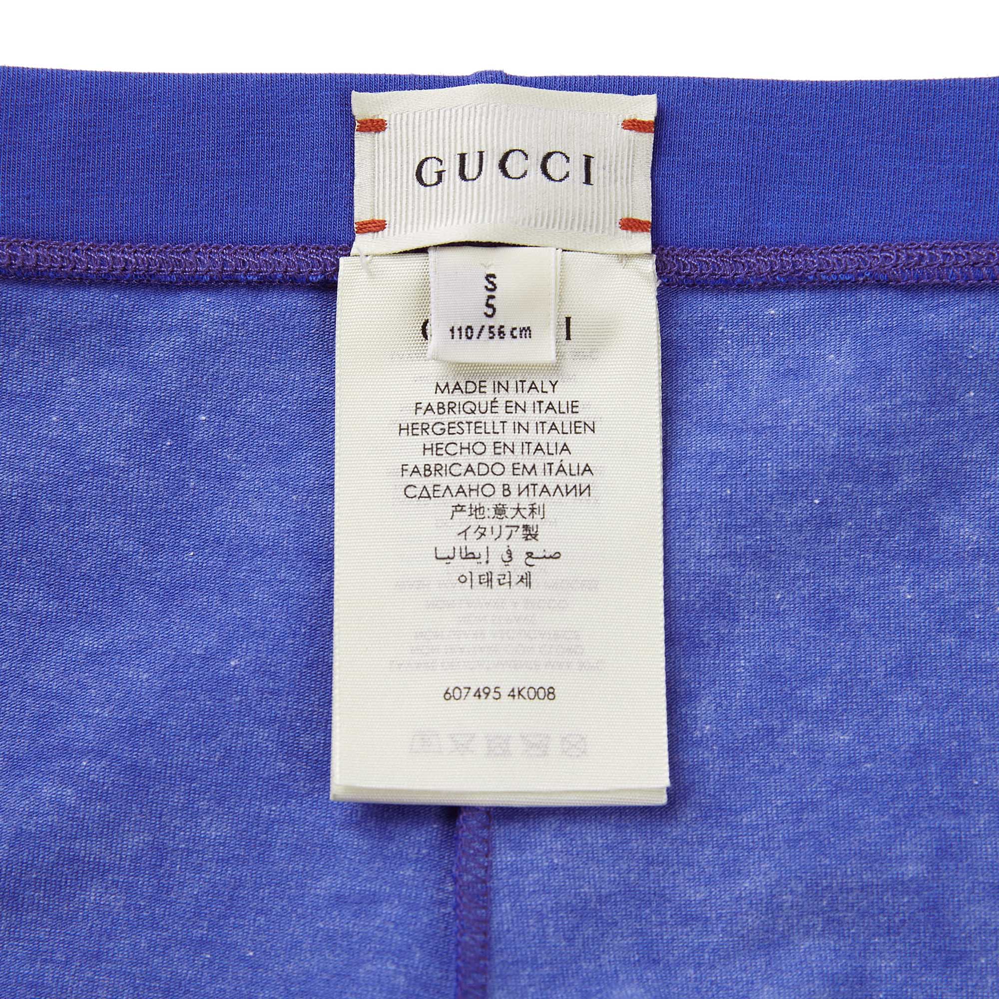 Girls Blue GG Cotton Leggings