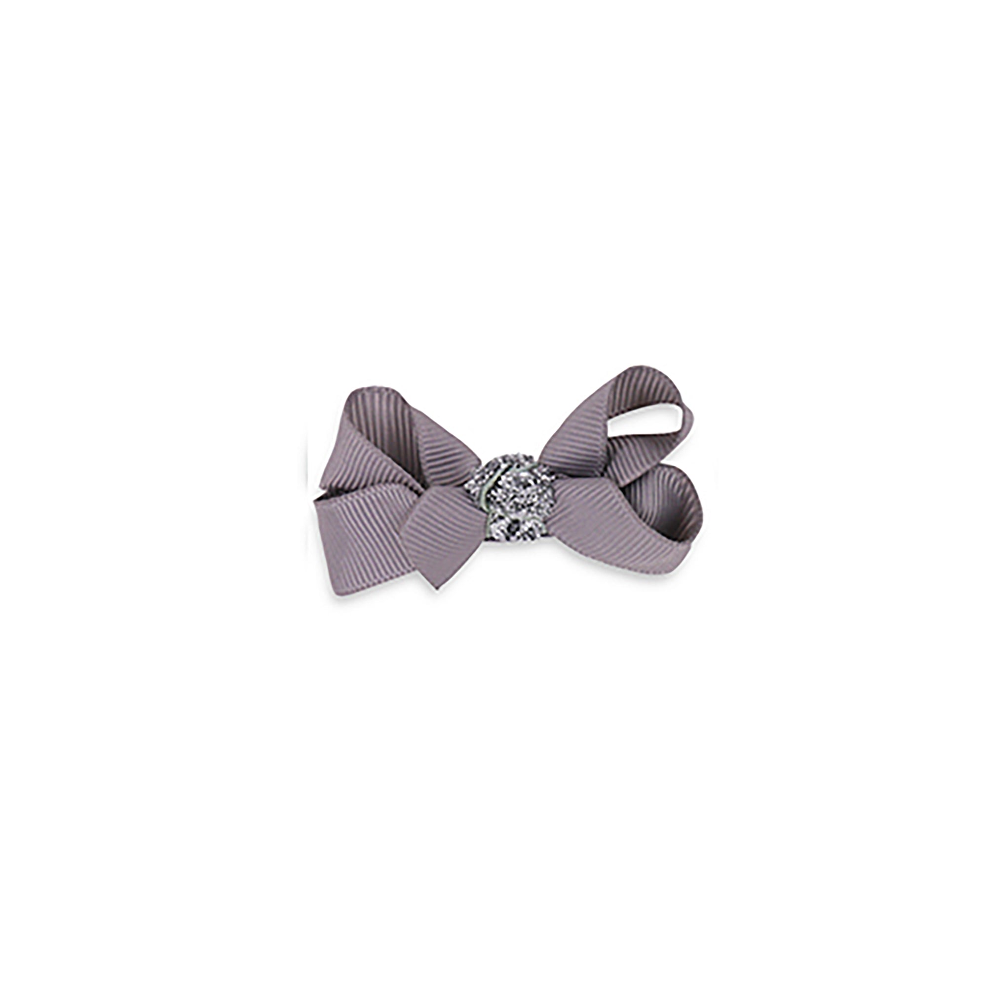 Girls Grey Bow Hair Clip - 6cm