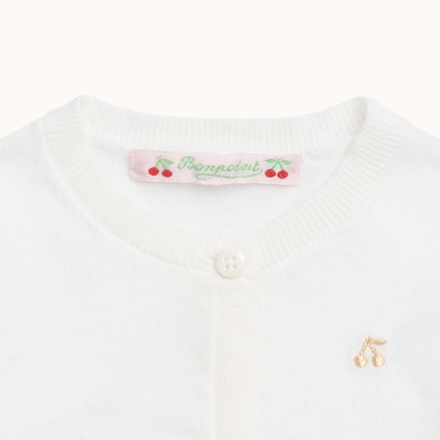 Baby Girls White Cotton Cardigan