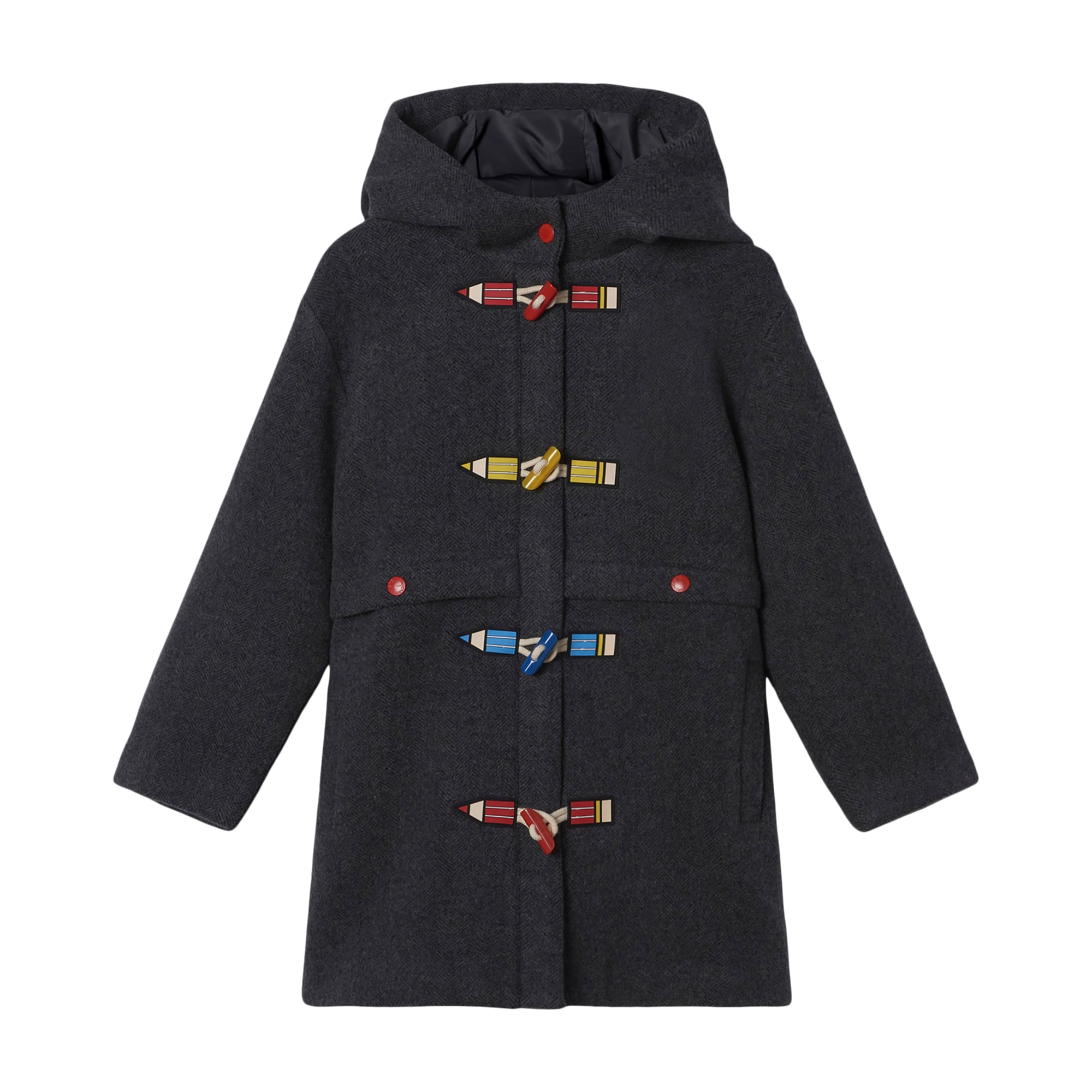 Girls Dark Grey Wool Coat