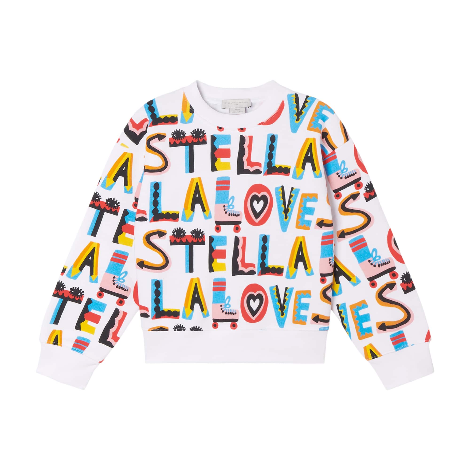 Girls White Logo Cotton Sweatshirt