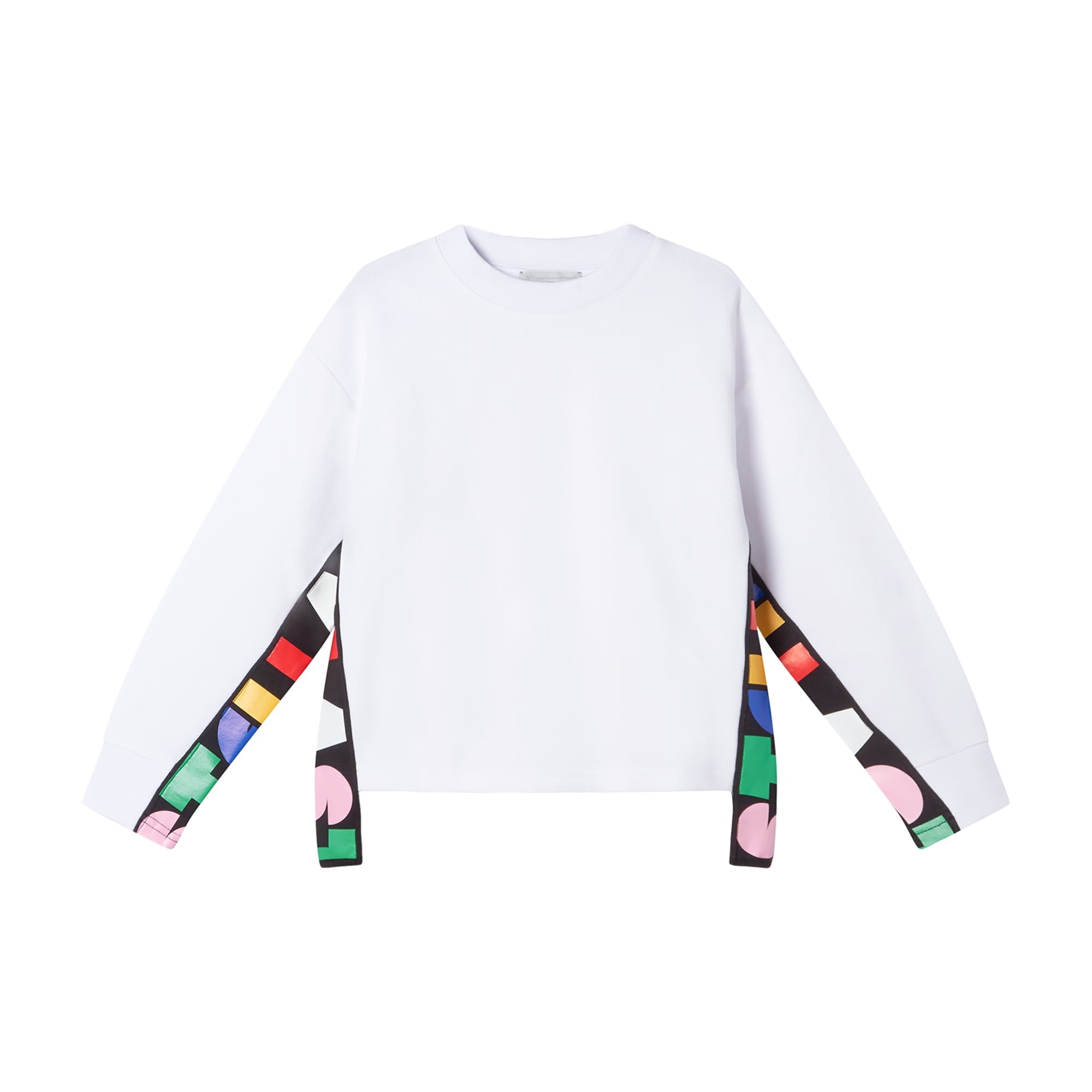 Girls White Logo Cotton Sweatshirt