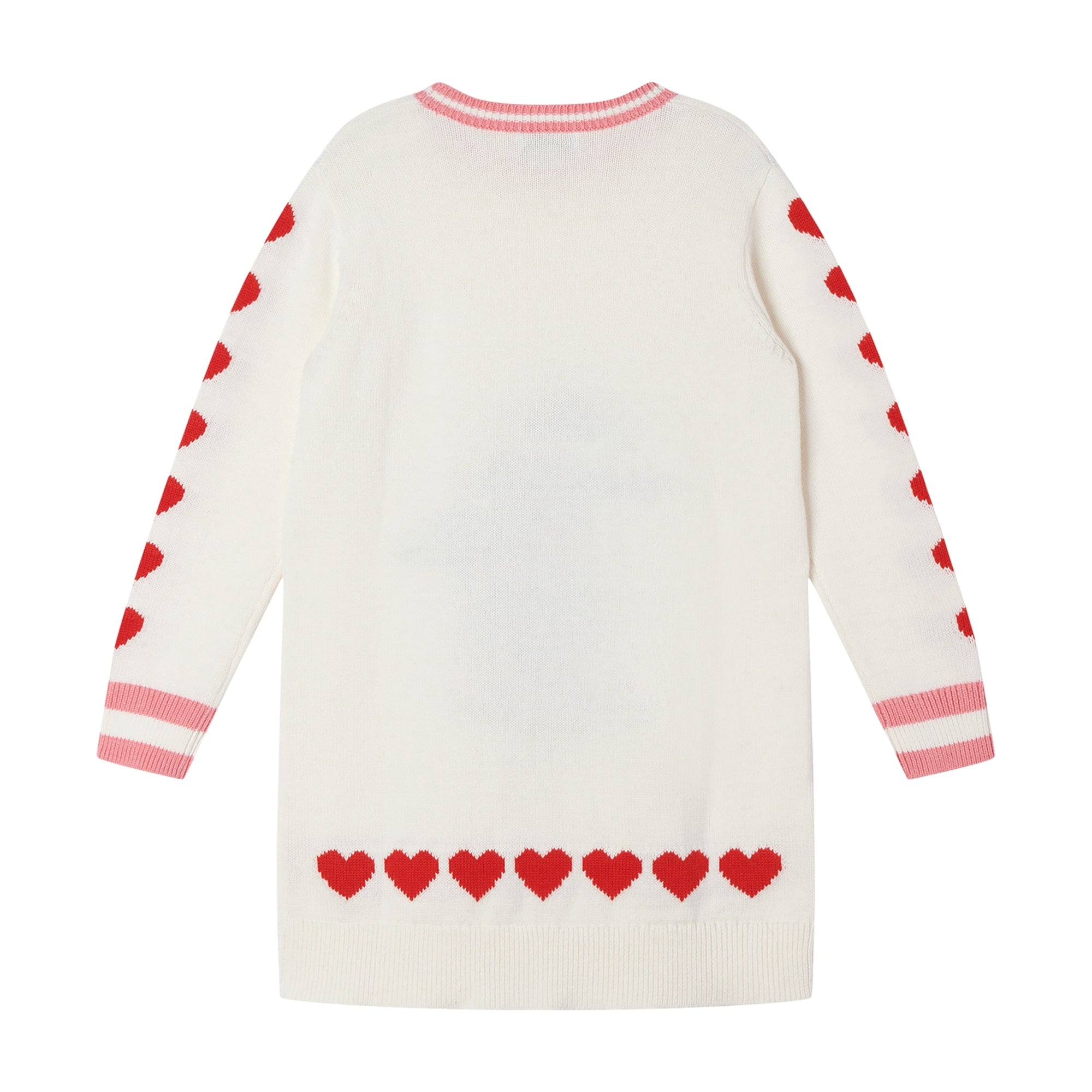 Girls White Poodle Knit Dress
