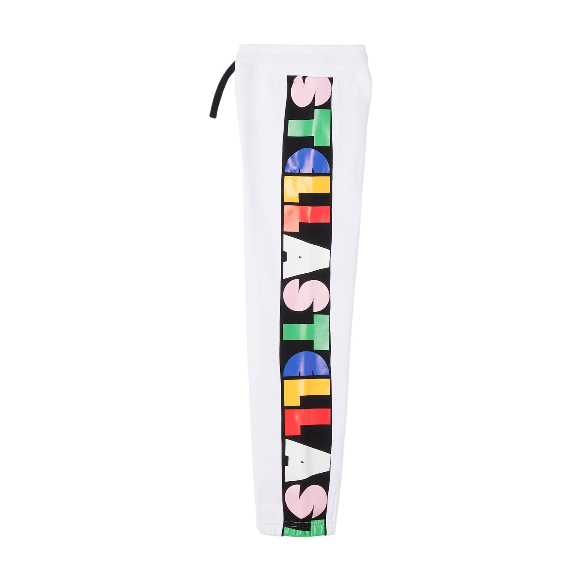 Girls White Logo Cotton Trousers