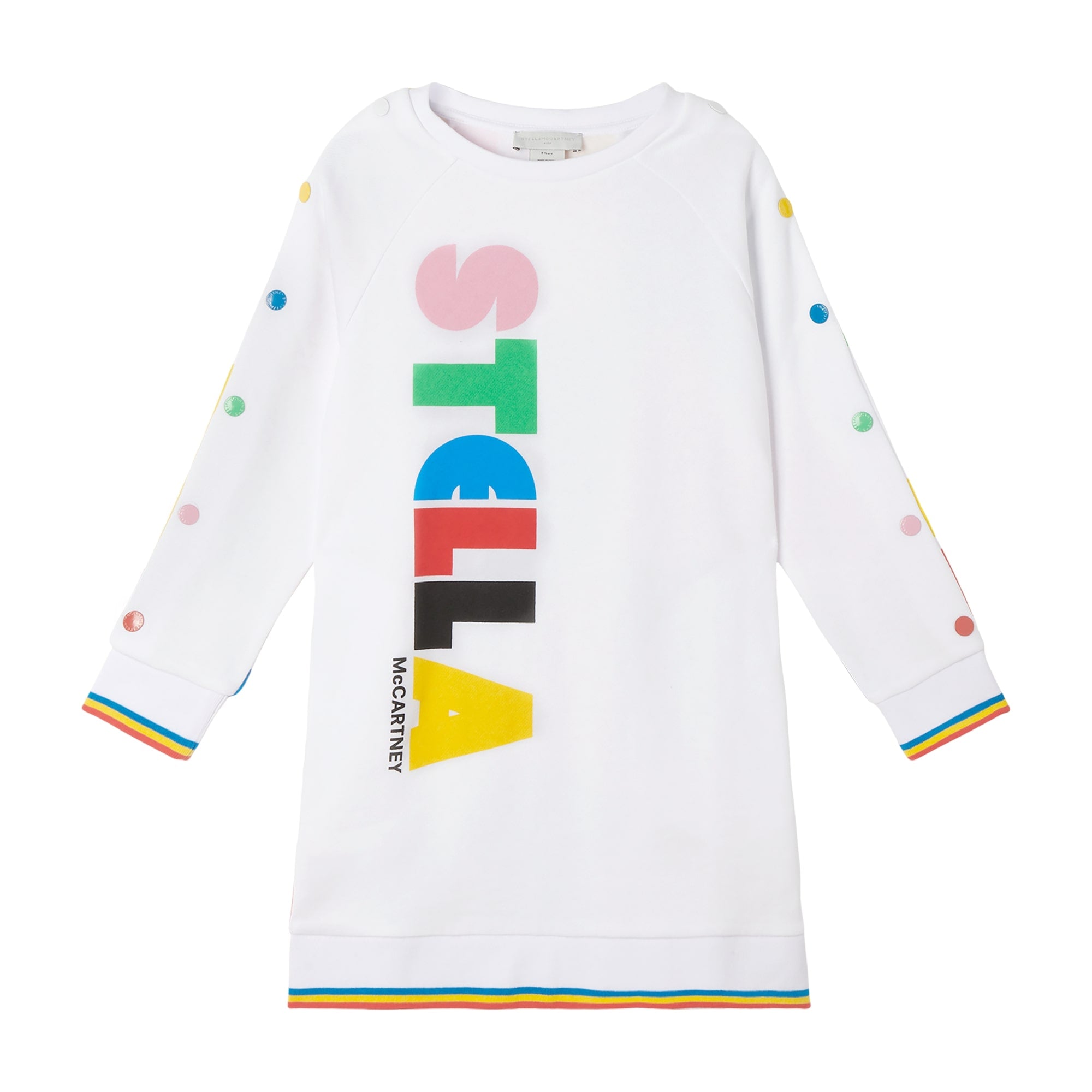 Girls White Logo Cotton Dress