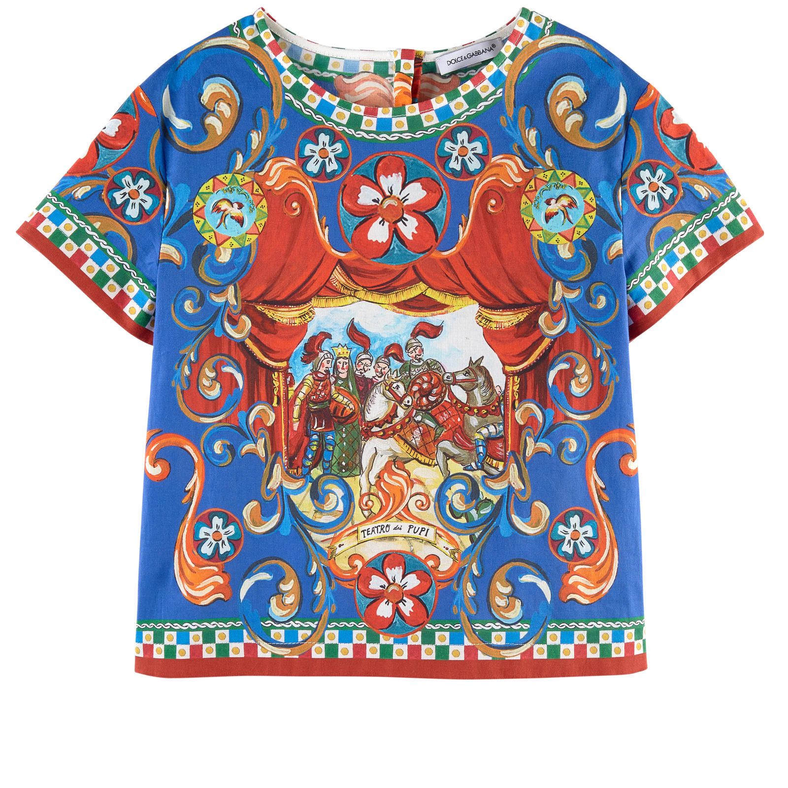 Girls Multicolor Teatro Pupi Printed T-Shirt - CÉMAROSE | Children's Fashion Store - 1